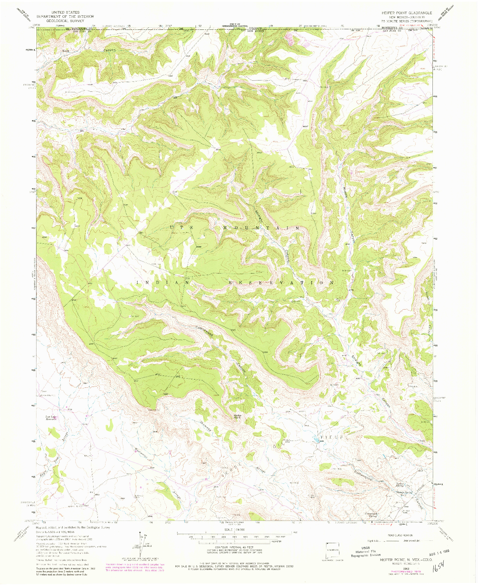 USGS 1:24000-SCALE QUADRANGLE FOR HEIFER POINT, NM 1963