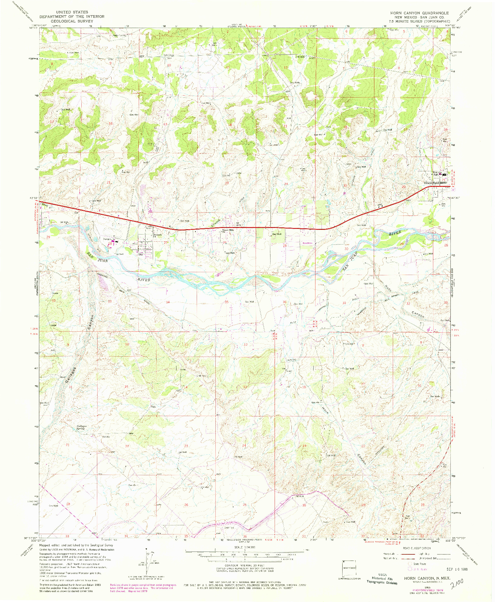 USGS 1:24000-SCALE QUADRANGLE FOR HORN CANYON, NM 1965