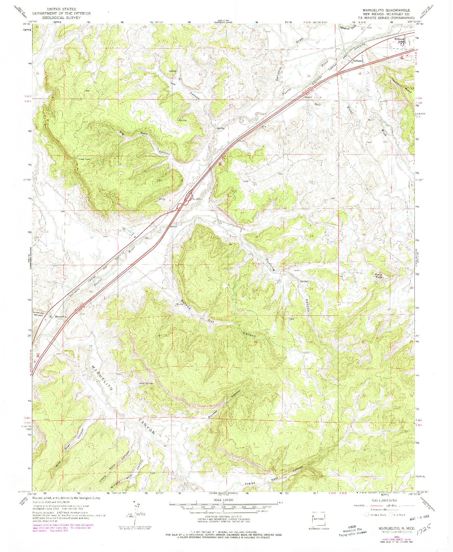USGS 1:24000-SCALE QUADRANGLE FOR MANUELITO, NM 1963