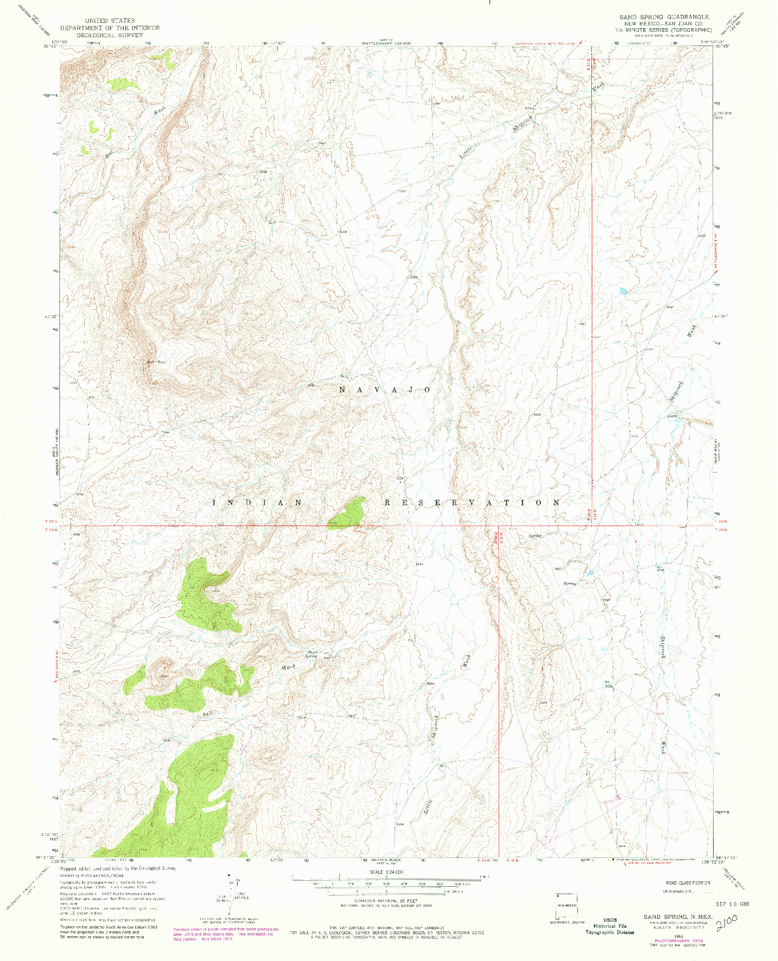 USGS 1:24000-SCALE QUADRANGLE FOR SAND SPRING, NM 1966