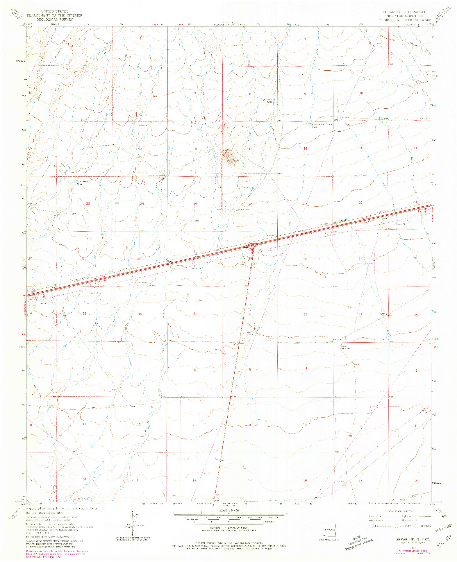 USGS 1:24000-SCALE QUADRANGLE FOR SEPAR NE, NM 1964