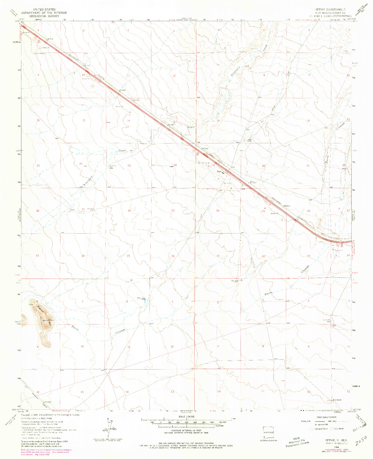 USGS 1:24000-SCALE QUADRANGLE FOR SEPAR, NM 1964