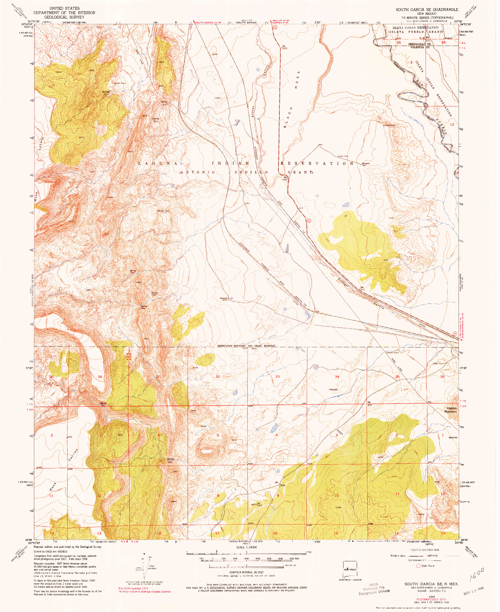 USGS 1:24000-SCALE QUADRANGLE FOR SOUTH GARCIA SE, NM 1954