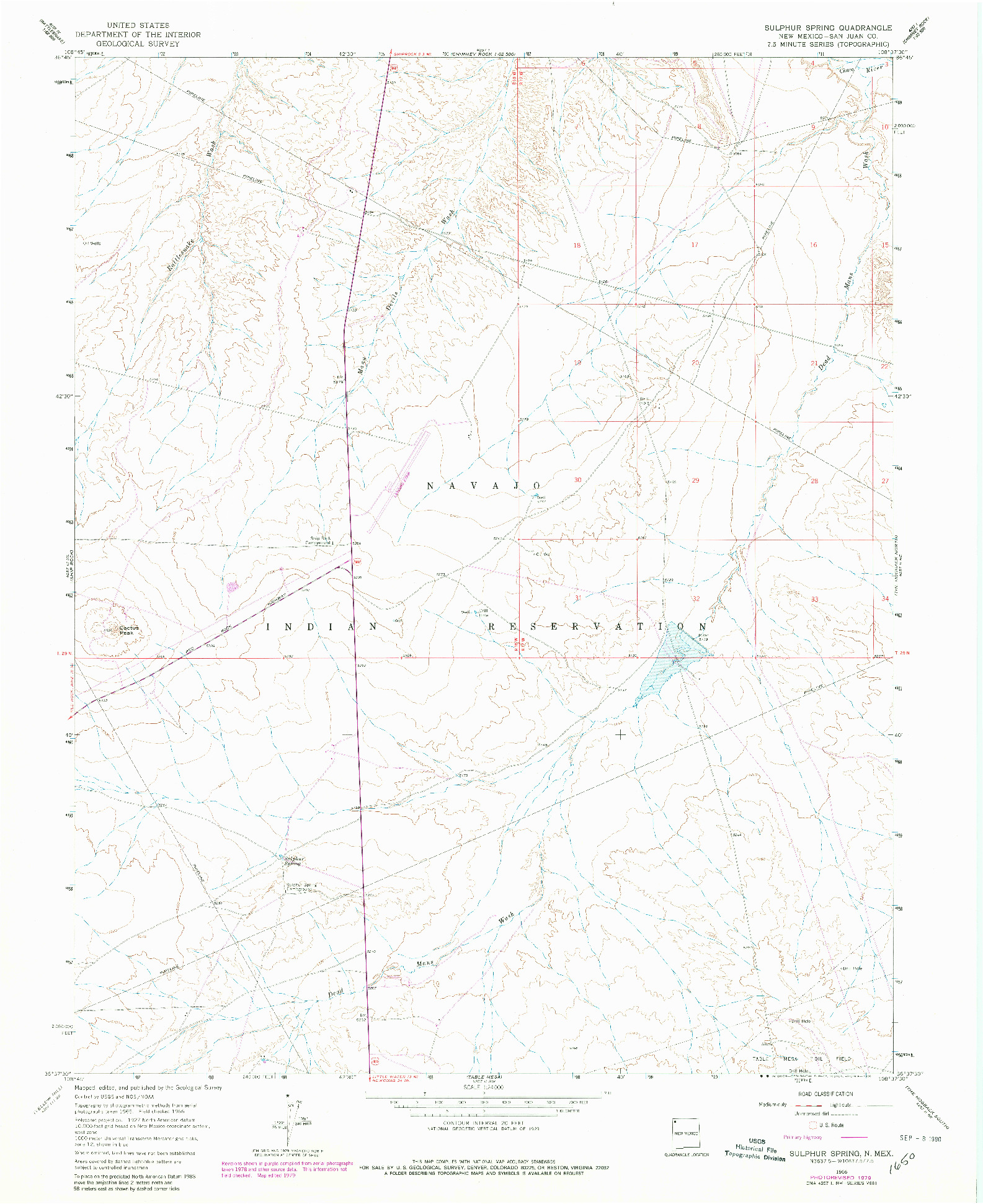 USGS 1:24000-SCALE QUADRANGLE FOR SULPHUR SPRING, NM 1966