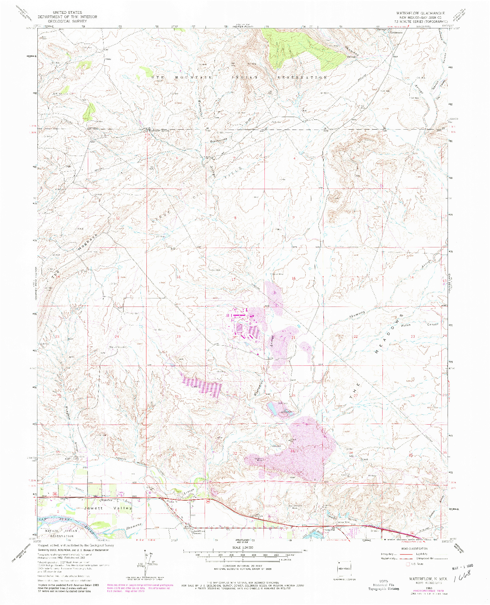 USGS 1:24000-SCALE QUADRANGLE FOR WATERFLOW, NM 1963
