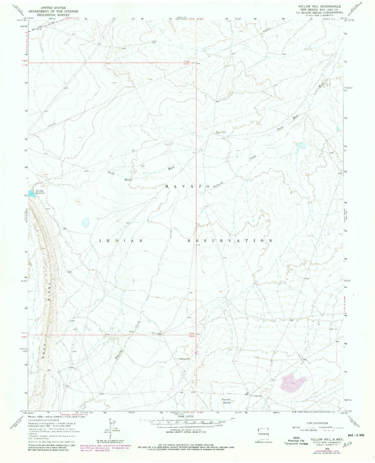 USGS 1:24000-SCALE QUADRANGLE FOR YELLOW HILL, NM 1966