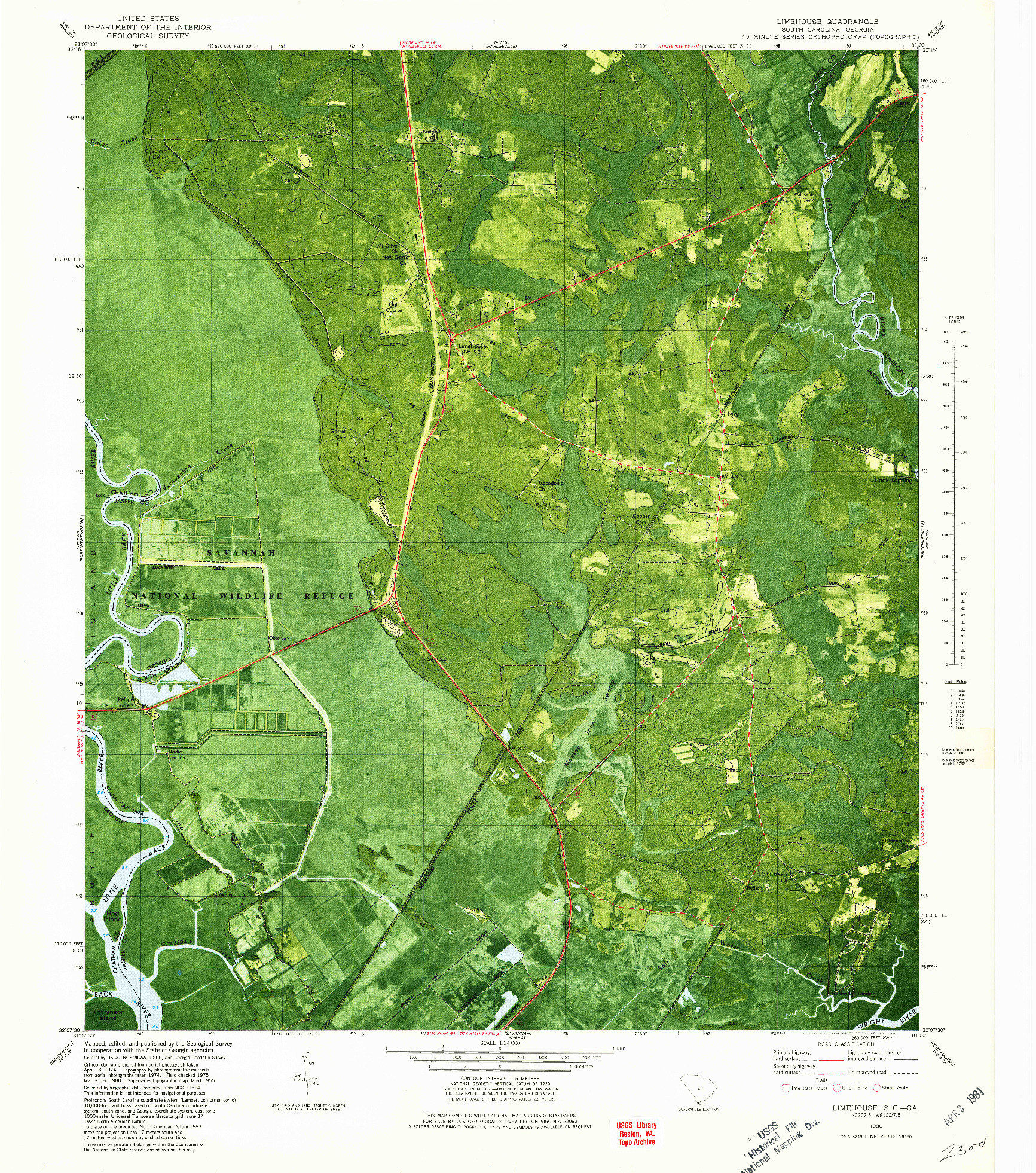 USGS 1:24000-SCALE QUADRANGLE FOR LIMEHOUSE, SC 1980