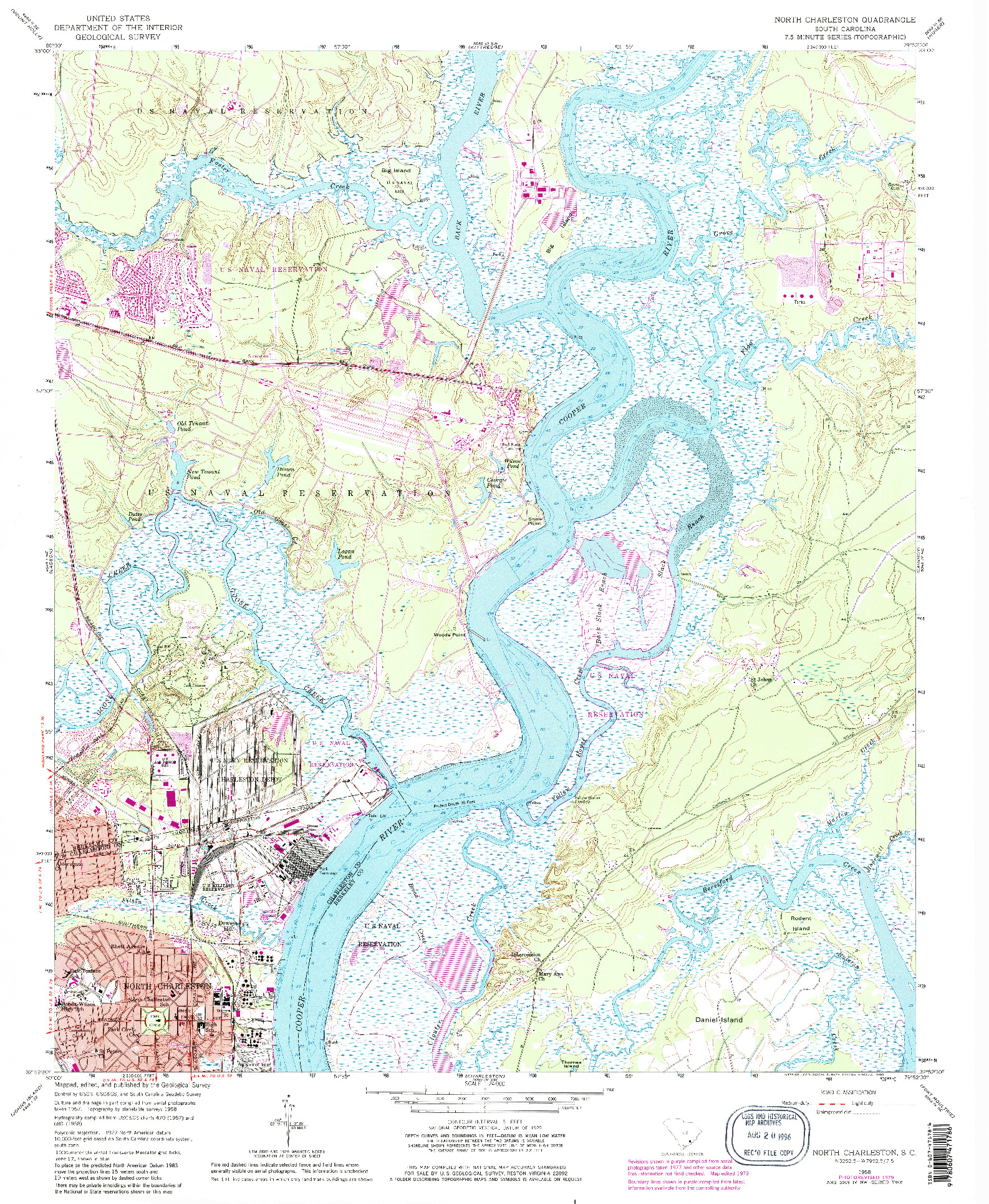 USGS 1:24000-SCALE QUADRANGLE FOR NORTH CHARLESTON, SC 1958