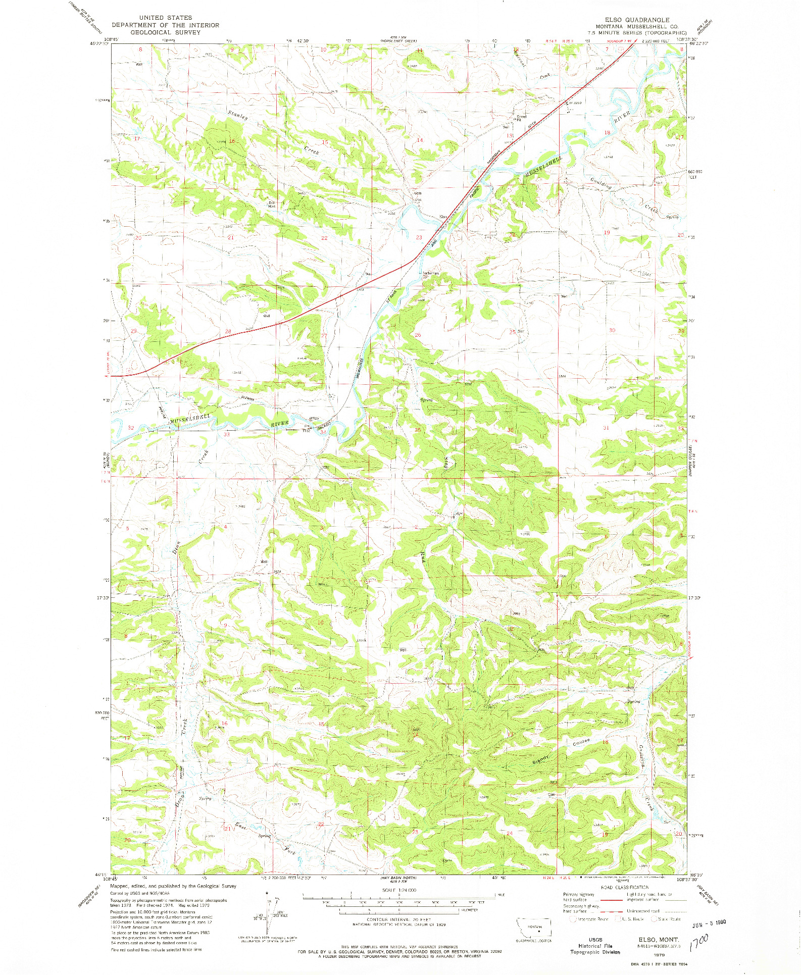 USGS 1:24000-SCALE QUADRANGLE FOR ELSO, MT 1979