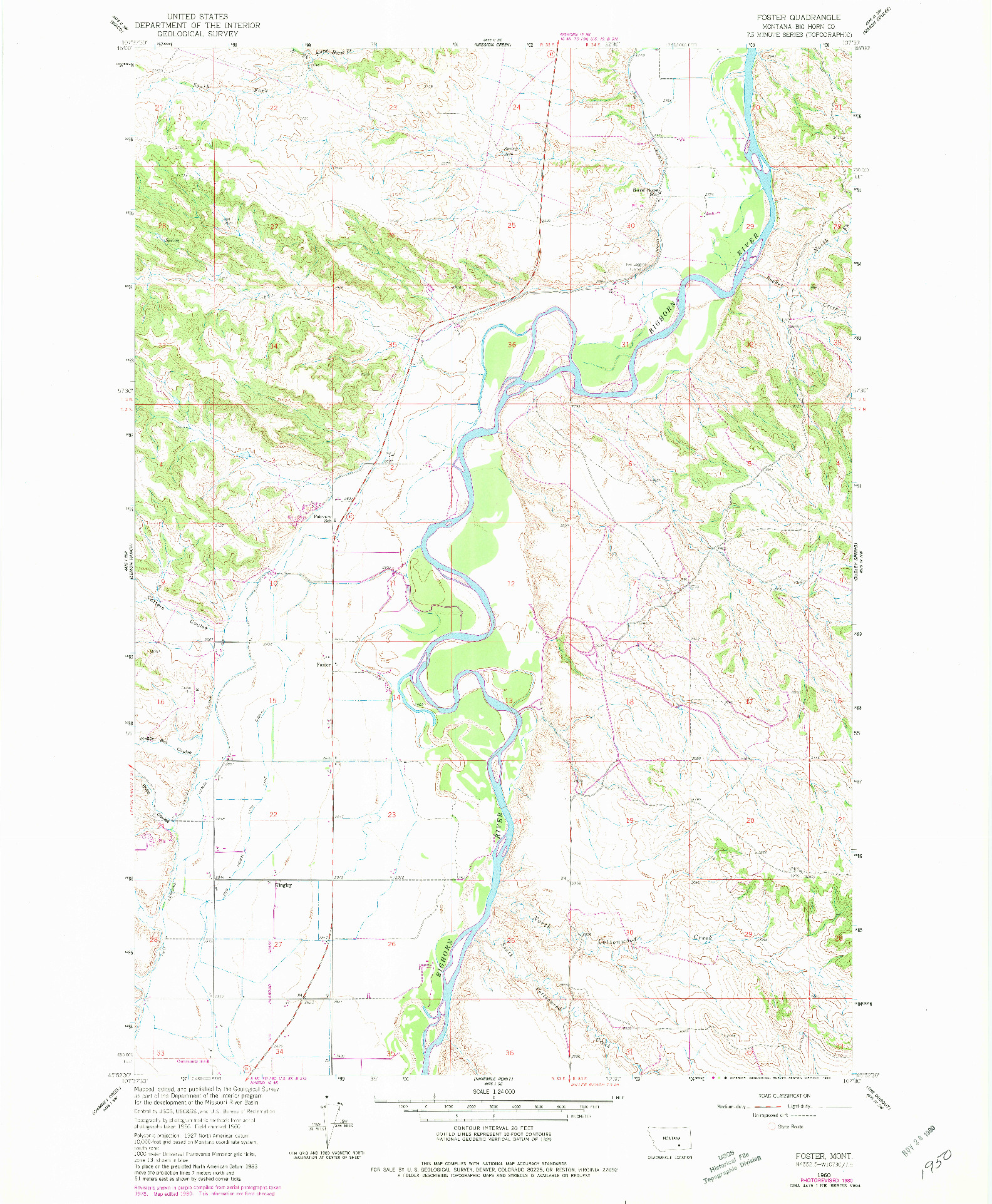 USGS 1:24000-SCALE QUADRANGLE FOR FOSTER, MT 1960