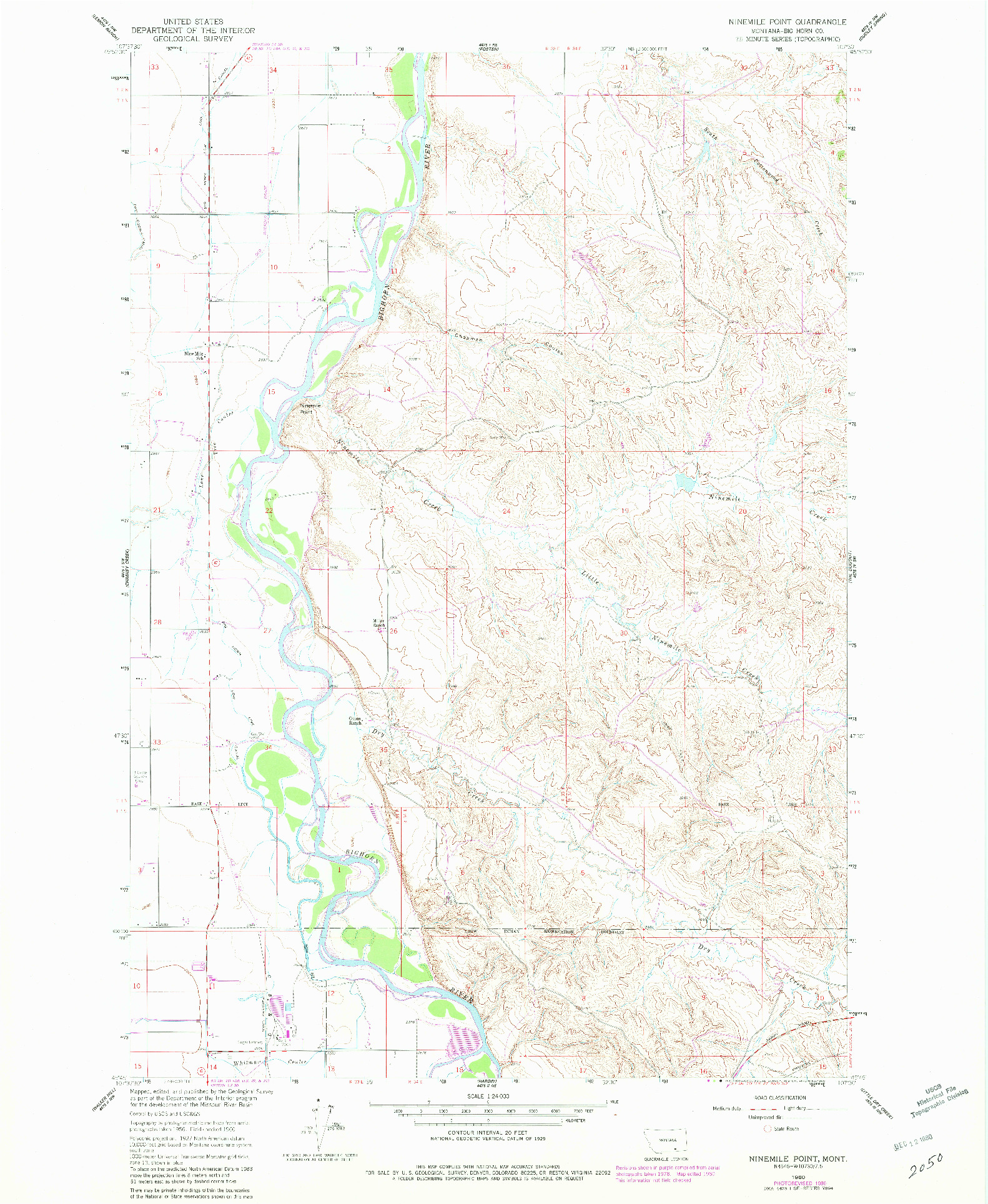 USGS 1:24000-SCALE QUADRANGLE FOR NINEMILE POINT, MT 1960