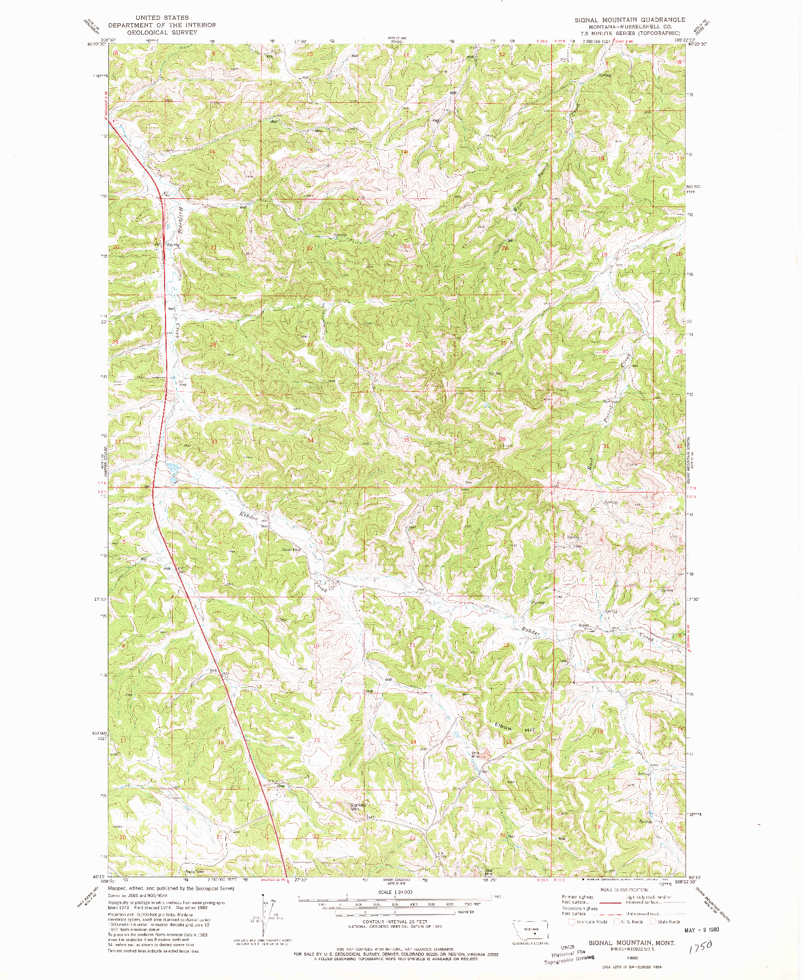 USGS 1:24000-SCALE QUADRANGLE FOR SIGNAL MOUNTAIN, MT 1980