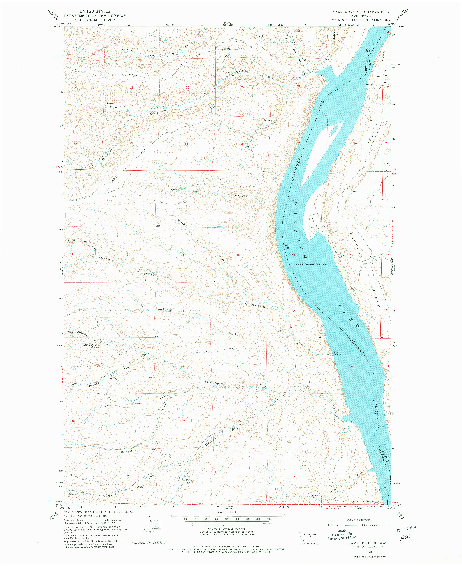 USGS 1:24000-SCALE QUADRANGLE FOR CAPE HORN SE, WA 1966