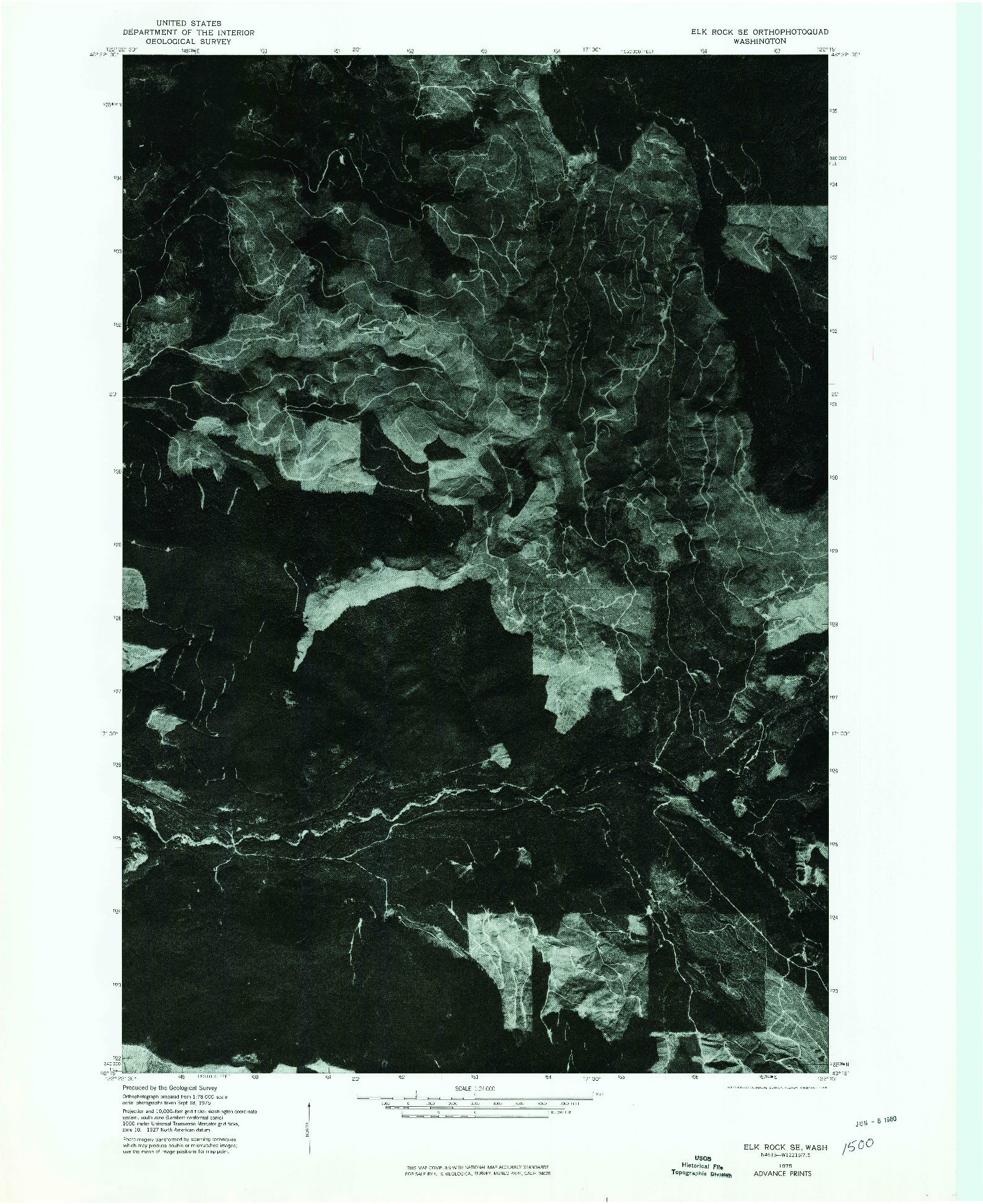 USGS 1:24000-SCALE QUADRANGLE FOR ELK ROCK SE, WA 1975