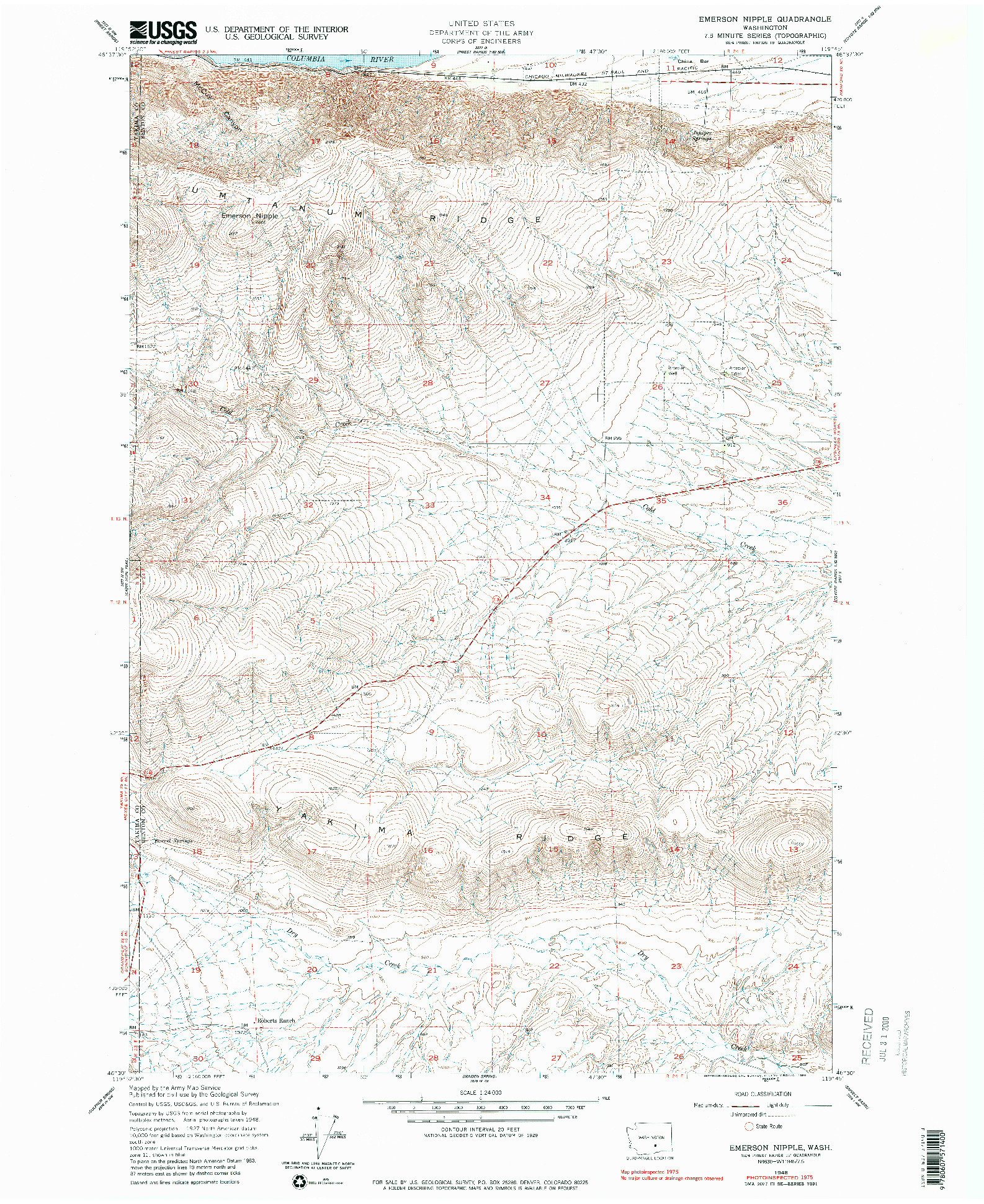 USGS 1:24000-SCALE QUADRANGLE FOR EMERSON NIPPLE, WA 1948