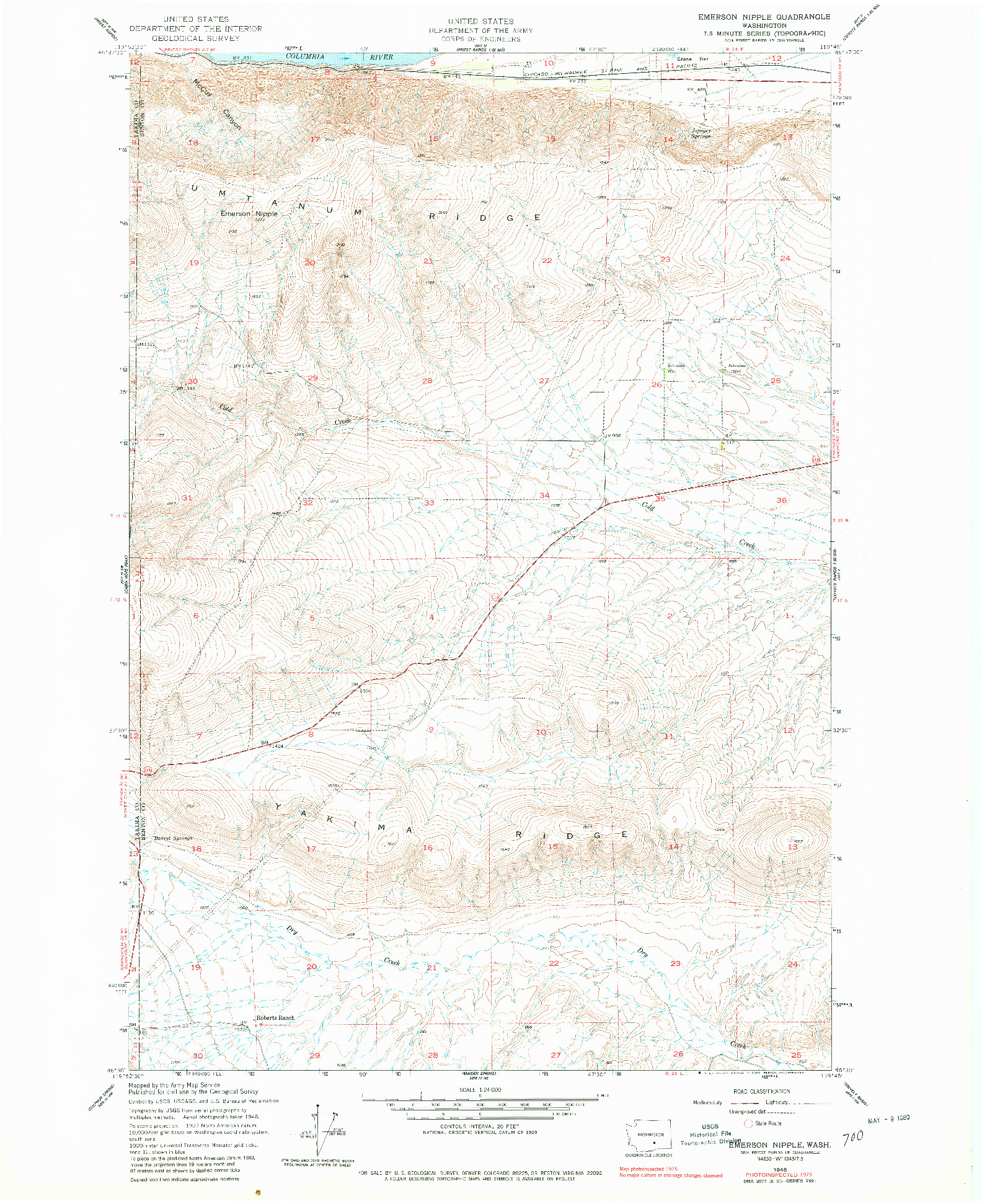 USGS 1:24000-SCALE QUADRANGLE FOR EMERSON NIPPLE, WA 1948