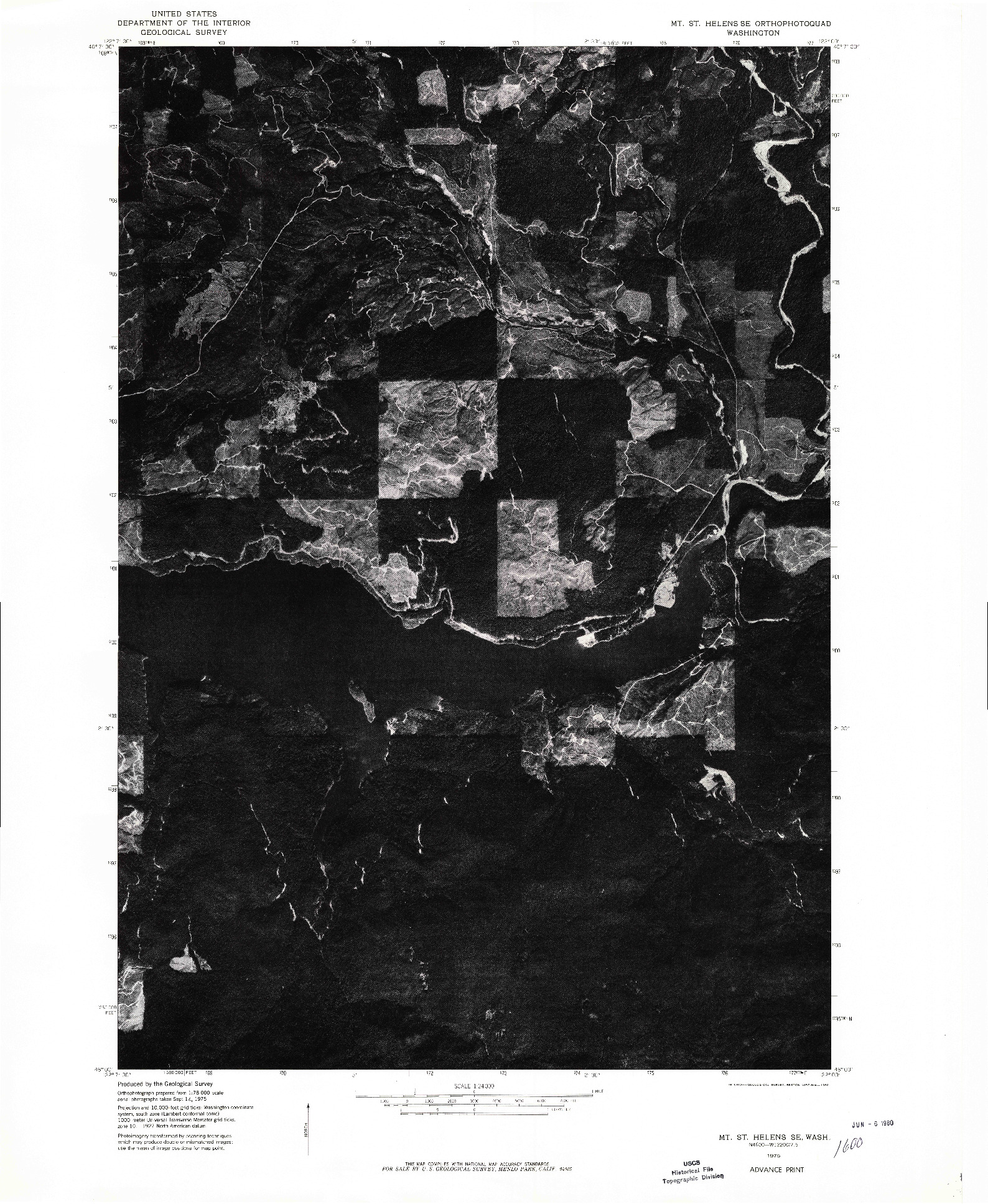 USGS 1:24000-SCALE QUADRANGLE FOR MT. ST. HELENS SE, WA 1975