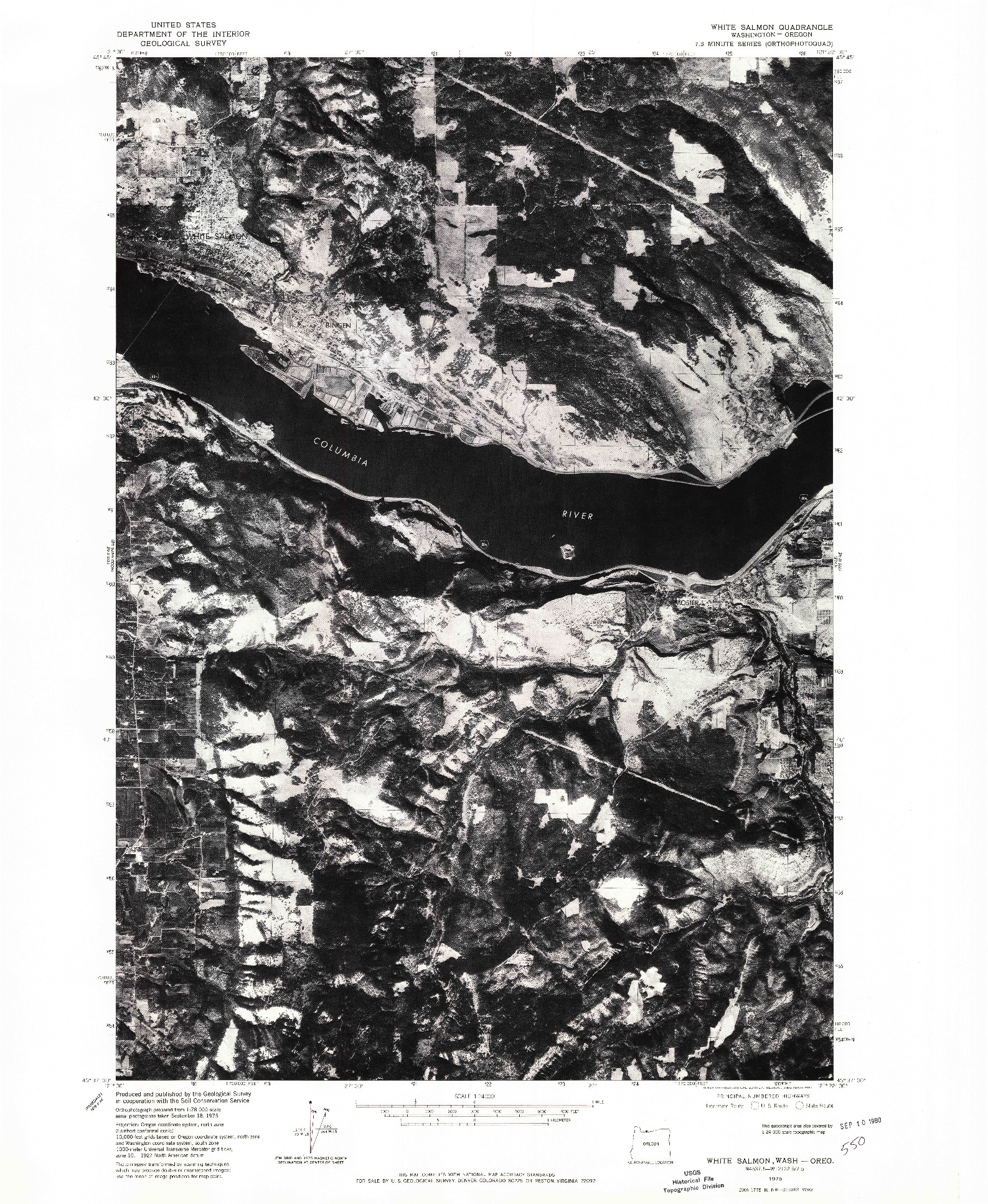 USGS 1:24000-SCALE QUADRANGLE FOR WHITE SALMON, WA 1975