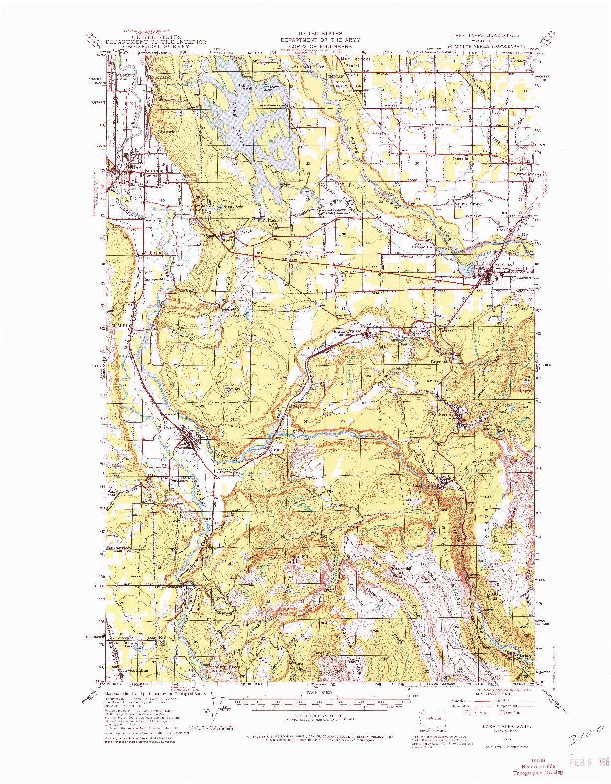 USGS 1:62500-SCALE QUADRANGLE FOR LAKE TAPPS, WA 1942