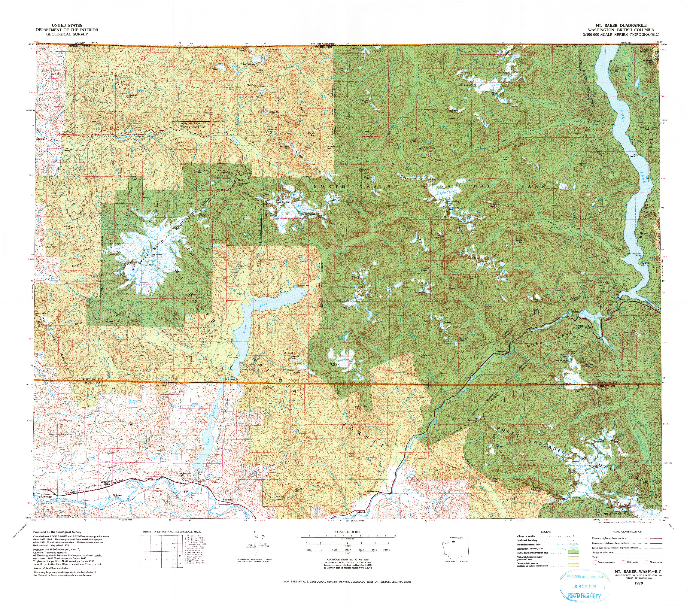 USGS 1:100000-SCALE QUADRANGLE FOR MT. BAKER, WA 1979