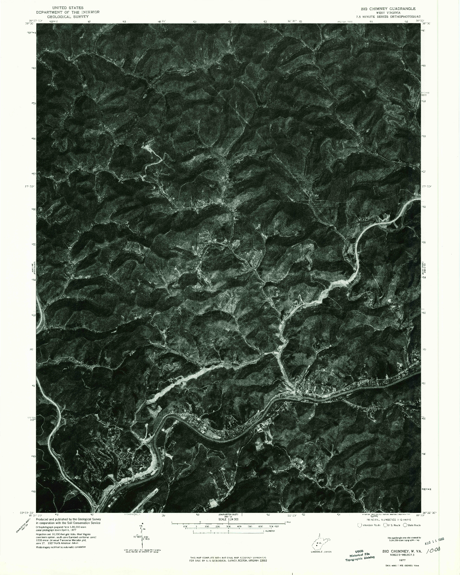 USGS 1:24000-SCALE QUADRANGLE FOR BIG CHIMNEY, WV 1977