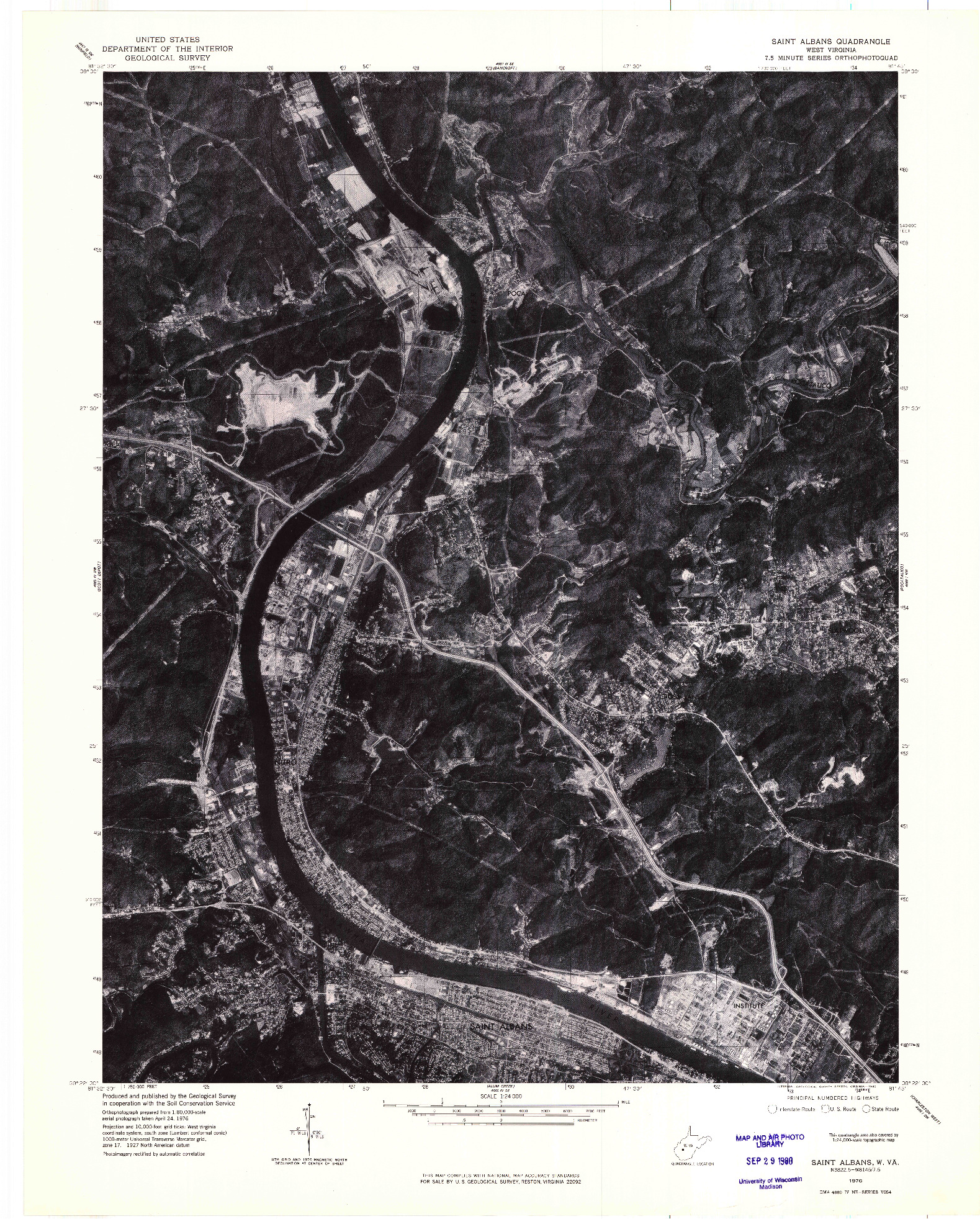USGS 1:24000-SCALE QUADRANGLE FOR SAINT ALBANS, WV 1976