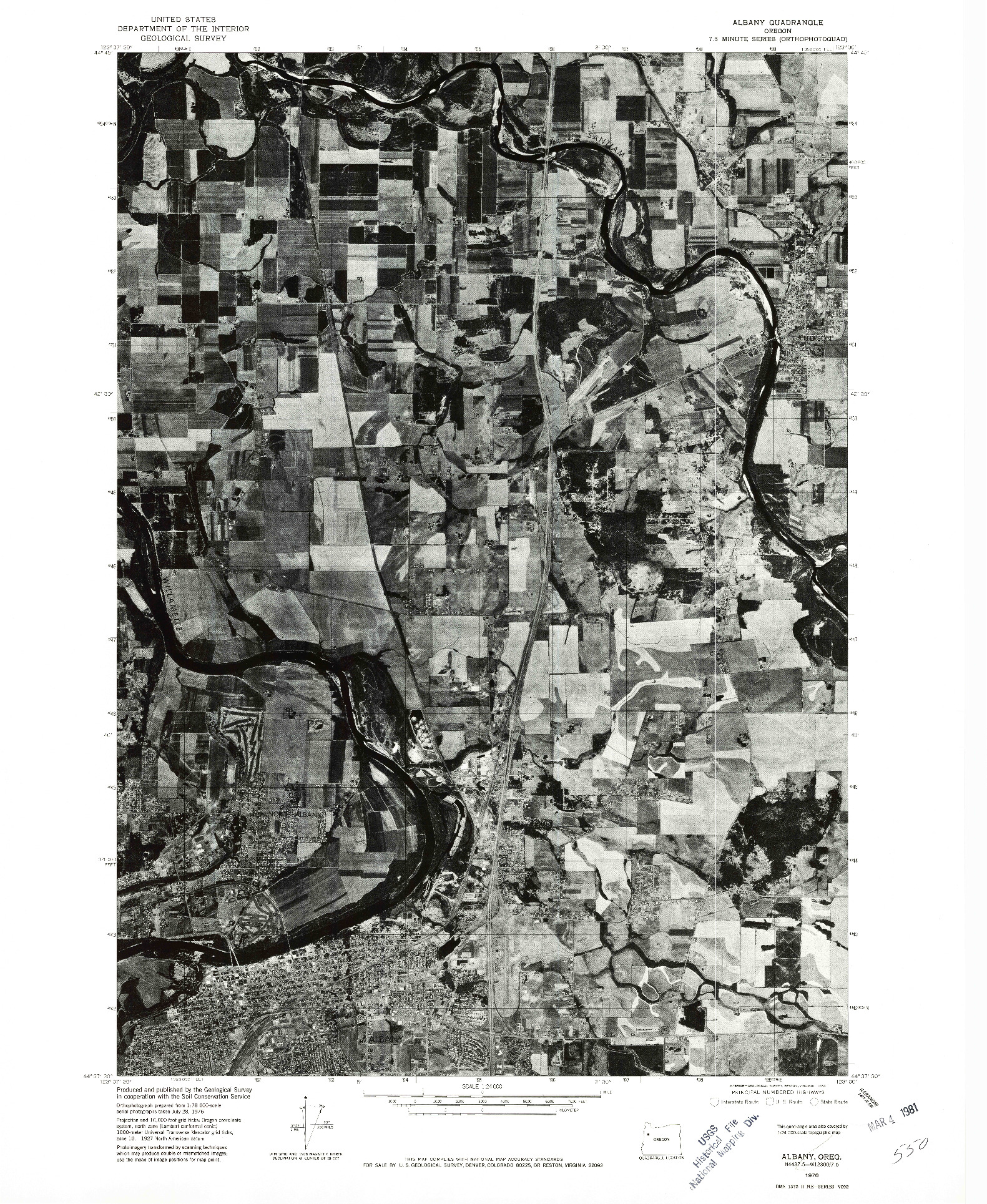 USGS 1:24000-SCALE QUADRANGLE FOR ALBANY, OR 1976