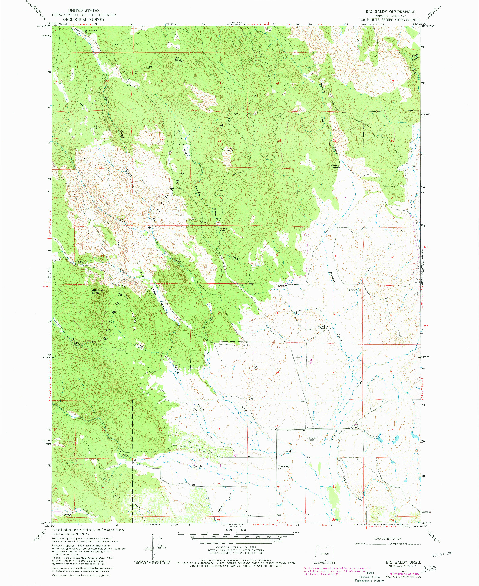 USGS 1:24000-SCALE QUADRANGLE FOR BIG BALDY, OR 1964