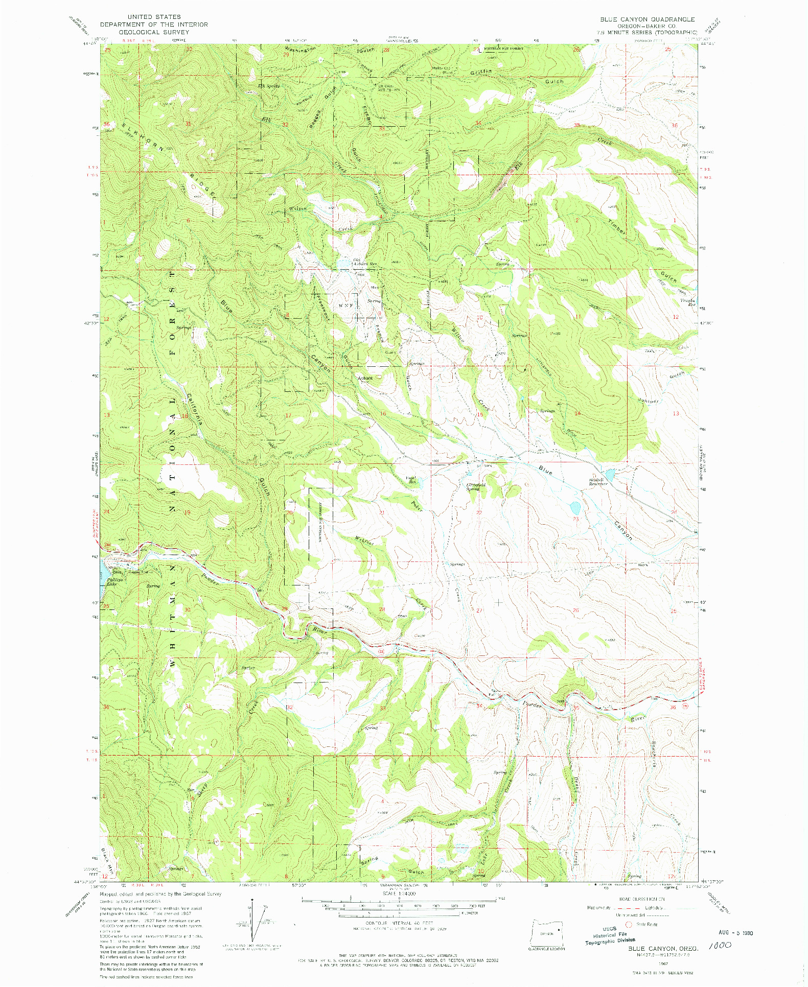 USGS 1:24000-SCALE QUADRANGLE FOR BLUE CANYON, OR 1967