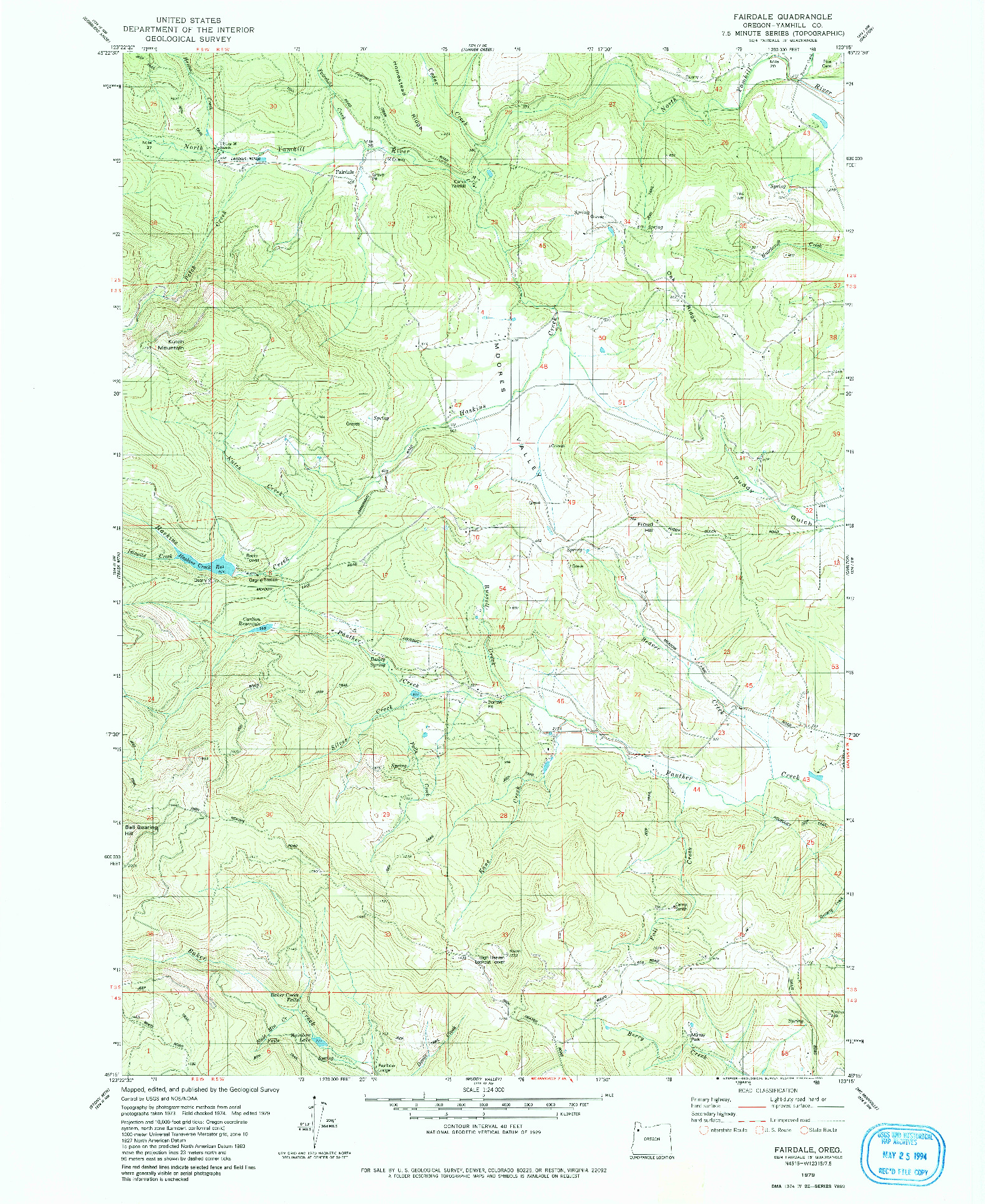 USGS 1:24000-SCALE QUADRANGLE FOR FAIRDALE, OR 1979