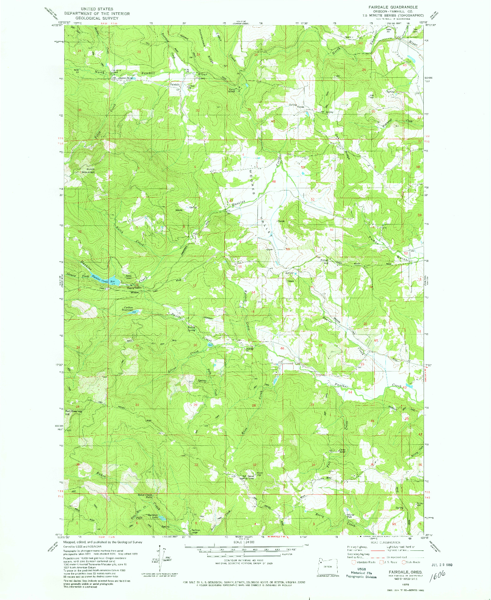 USGS 1:24000-SCALE QUADRANGLE FOR FAIRDALE, OR 1979