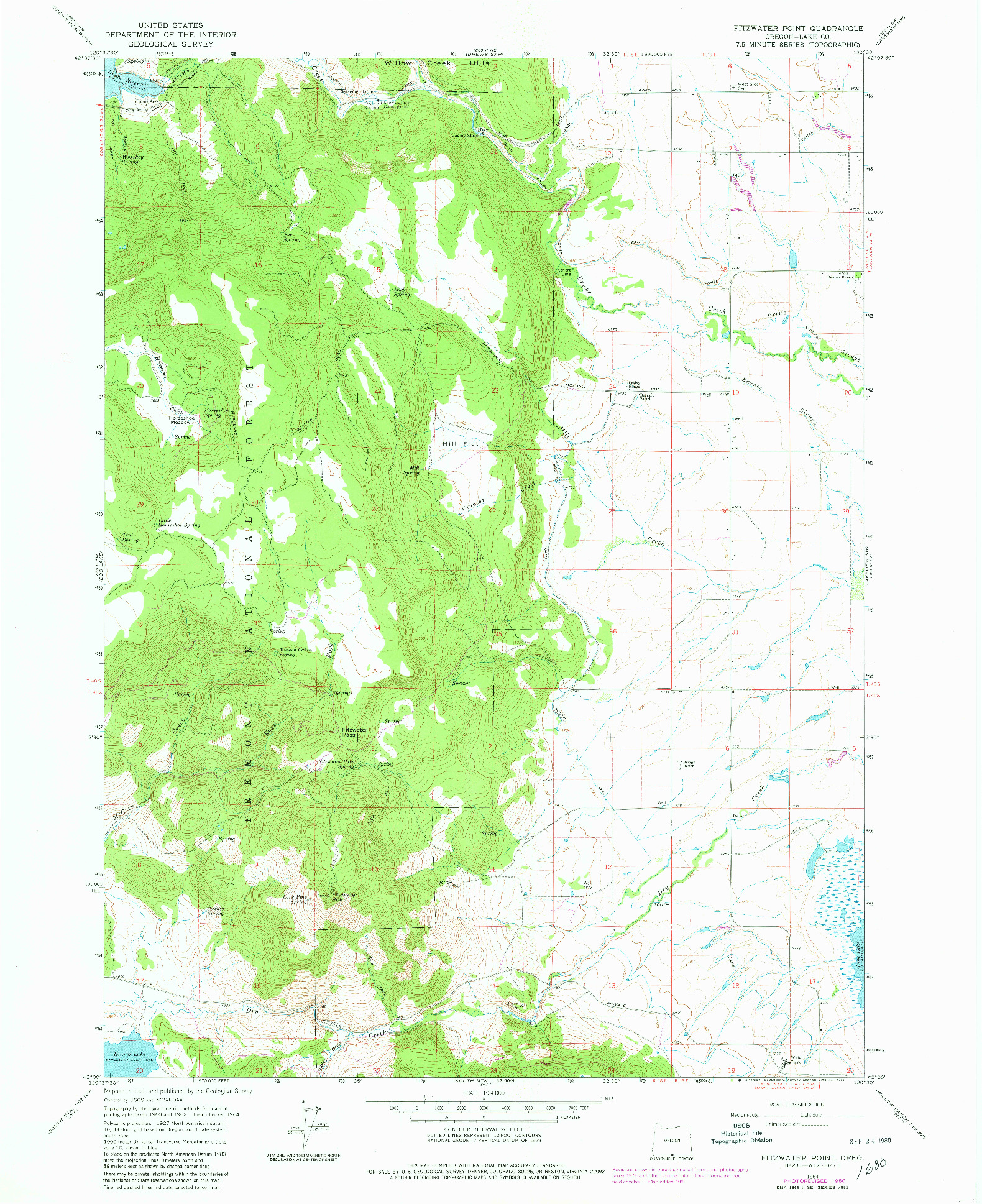 USGS 1:24000-SCALE QUADRANGLE FOR FITZWATER POINT, OR 1964