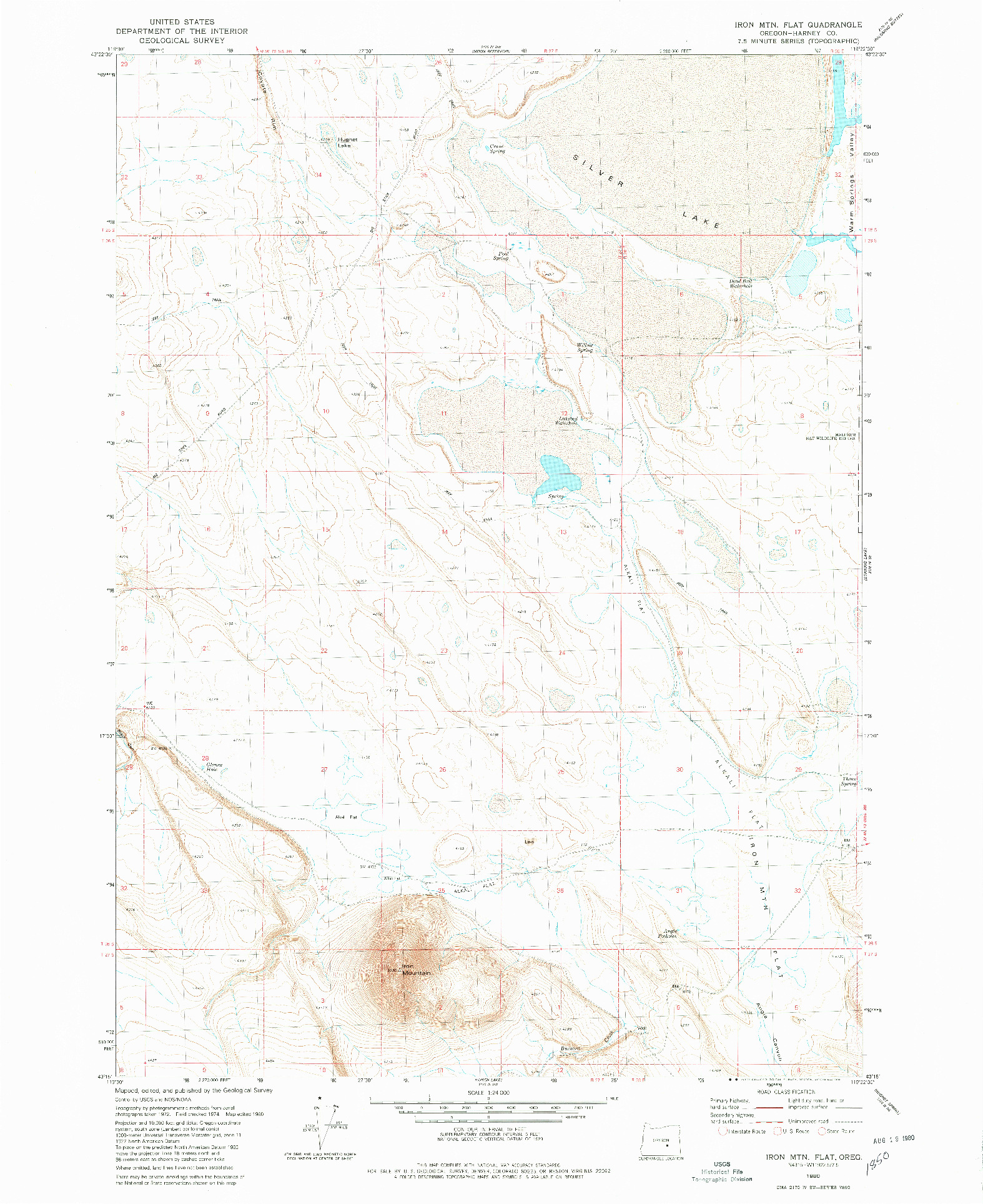 USGS 1:24000-SCALE QUADRANGLE FOR IRON MTN. FLAT, OR 1980