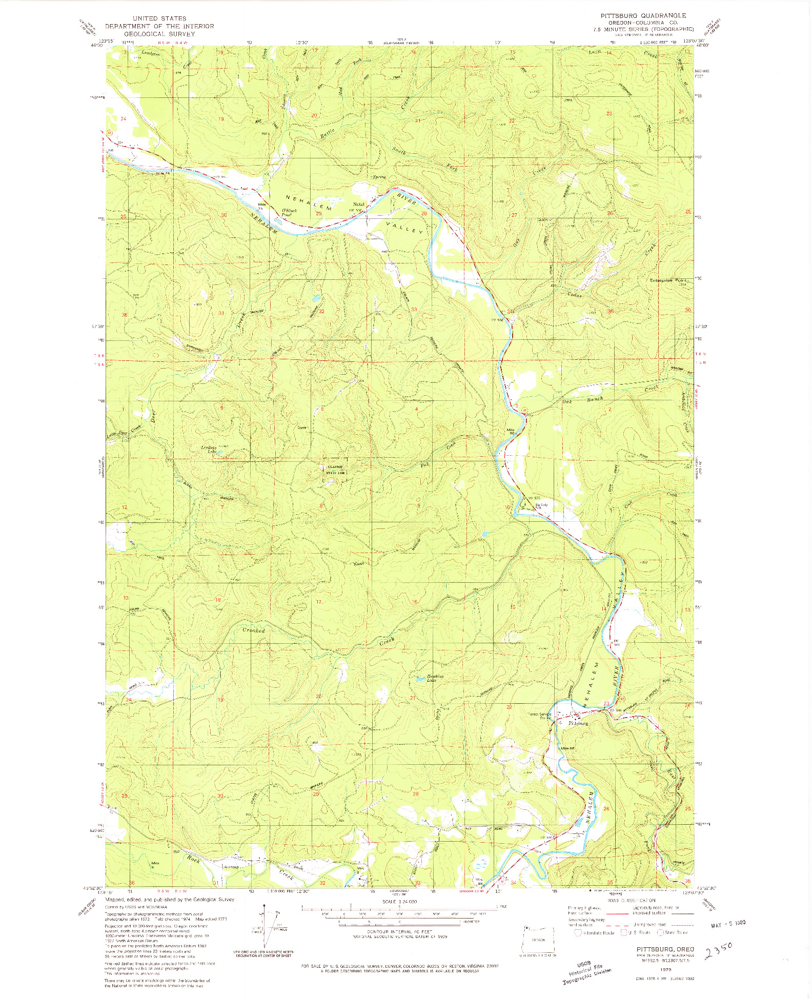 USGS 1:24000-SCALE QUADRANGLE FOR PITTSBURG, OR 1979