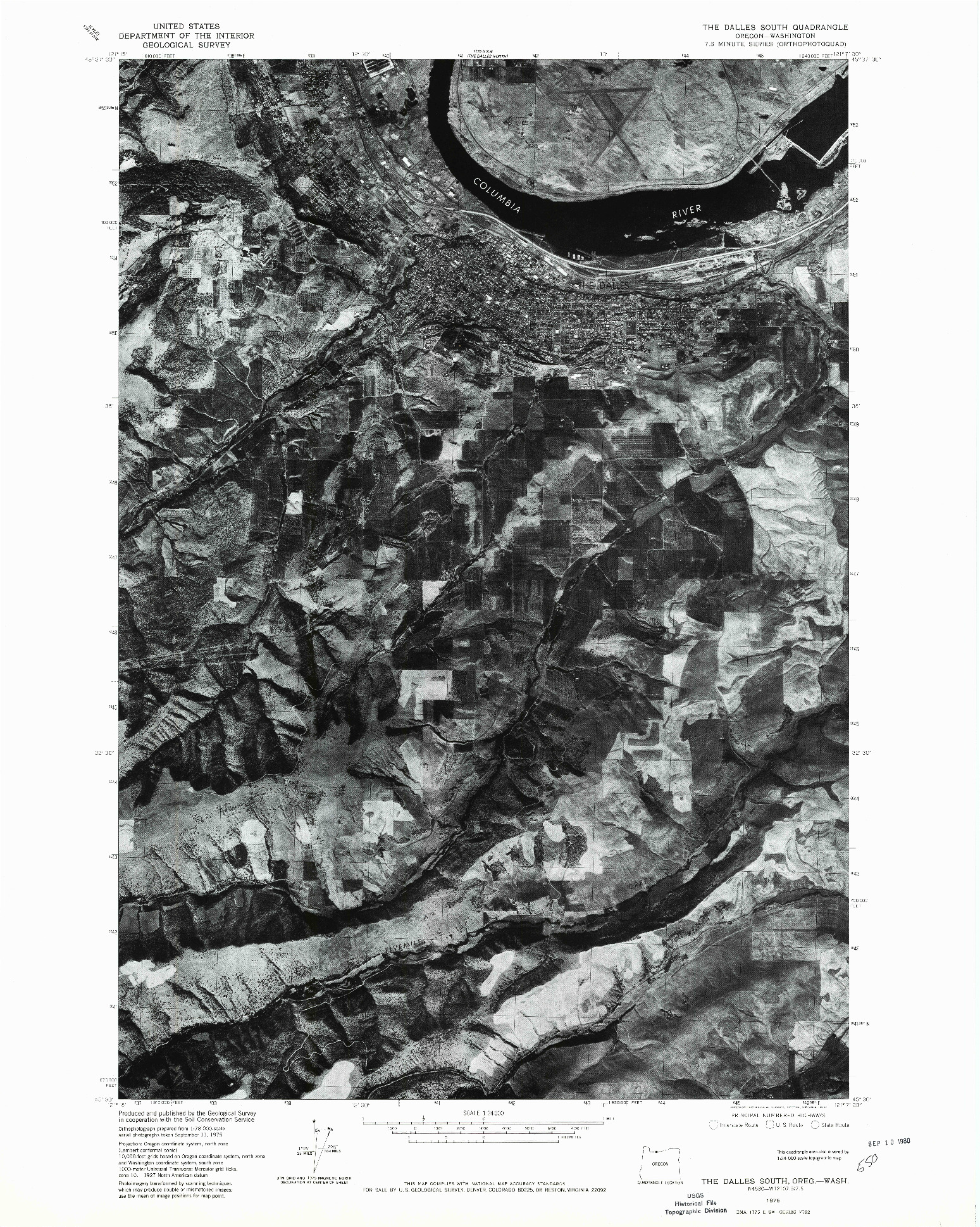 USGS 1:24000-SCALE QUADRANGLE FOR THE DALLES SOUTH, OR 1975