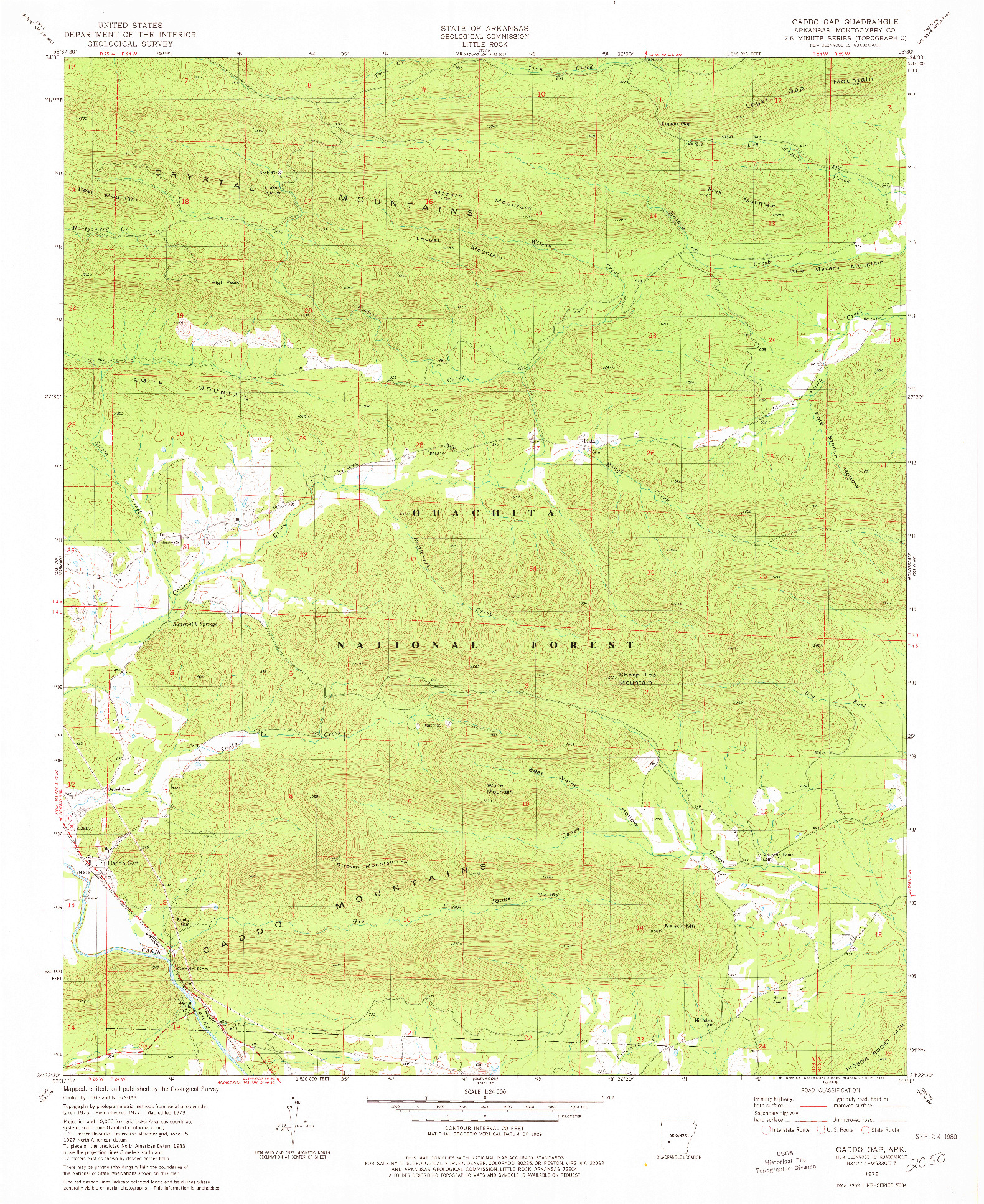 USGS 1:24000-SCALE QUADRANGLE FOR CADDO GAP, AR 1979
