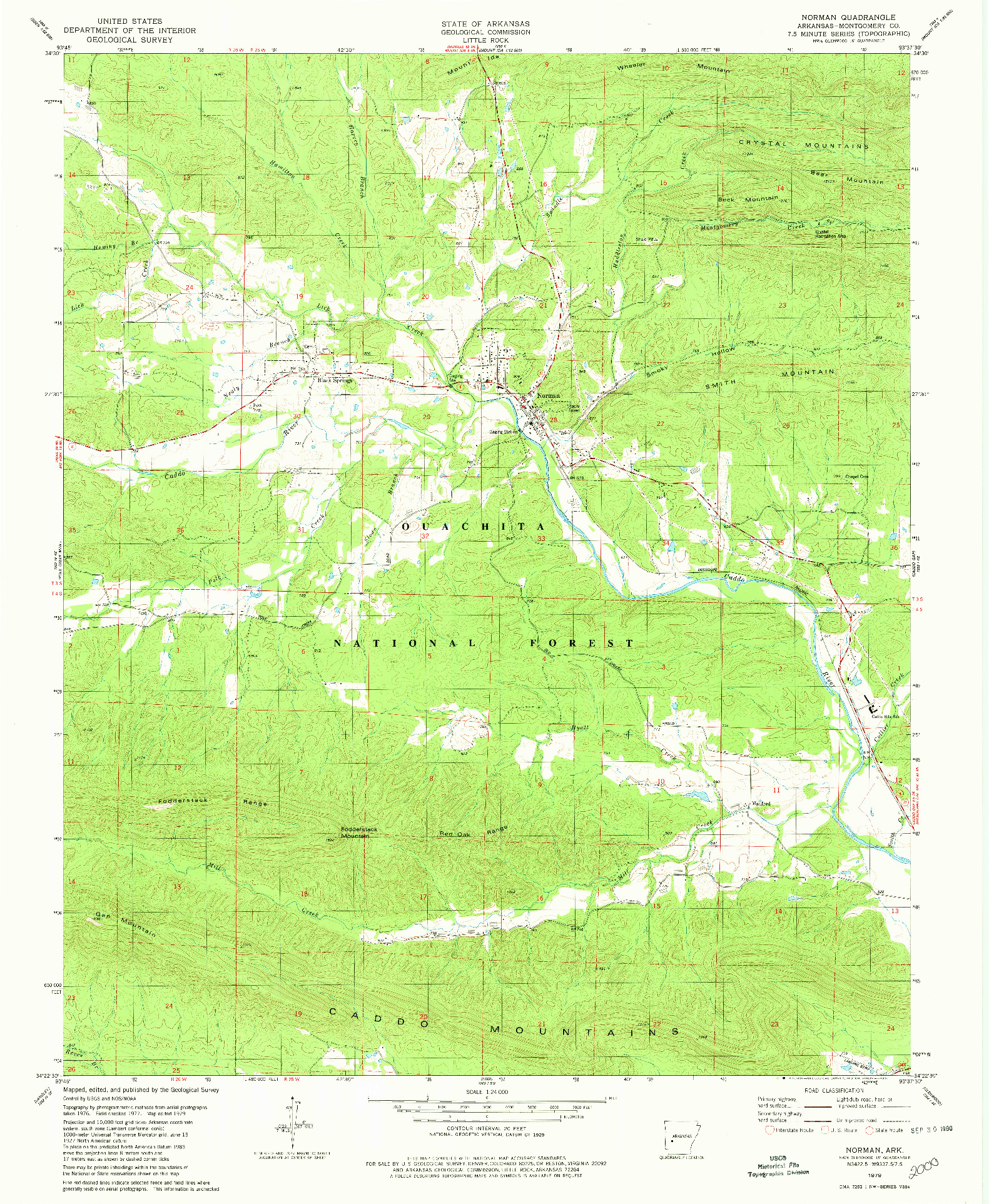 USGS 1:24000-SCALE QUADRANGLE FOR NORMAN, AR 1979
