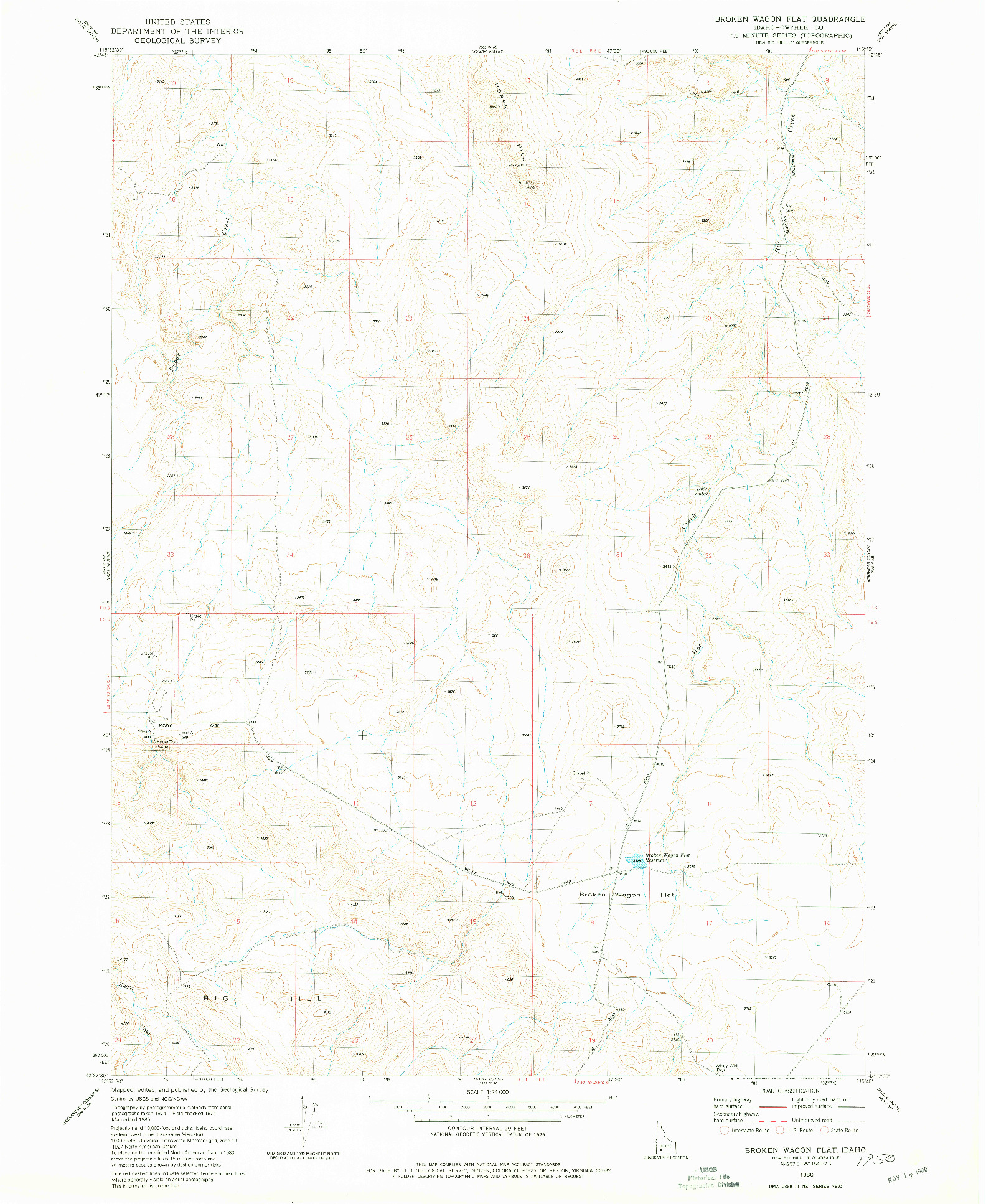 USGS 1:24000-SCALE QUADRANGLE FOR BROKEN WAGON FLAT, ID 1980