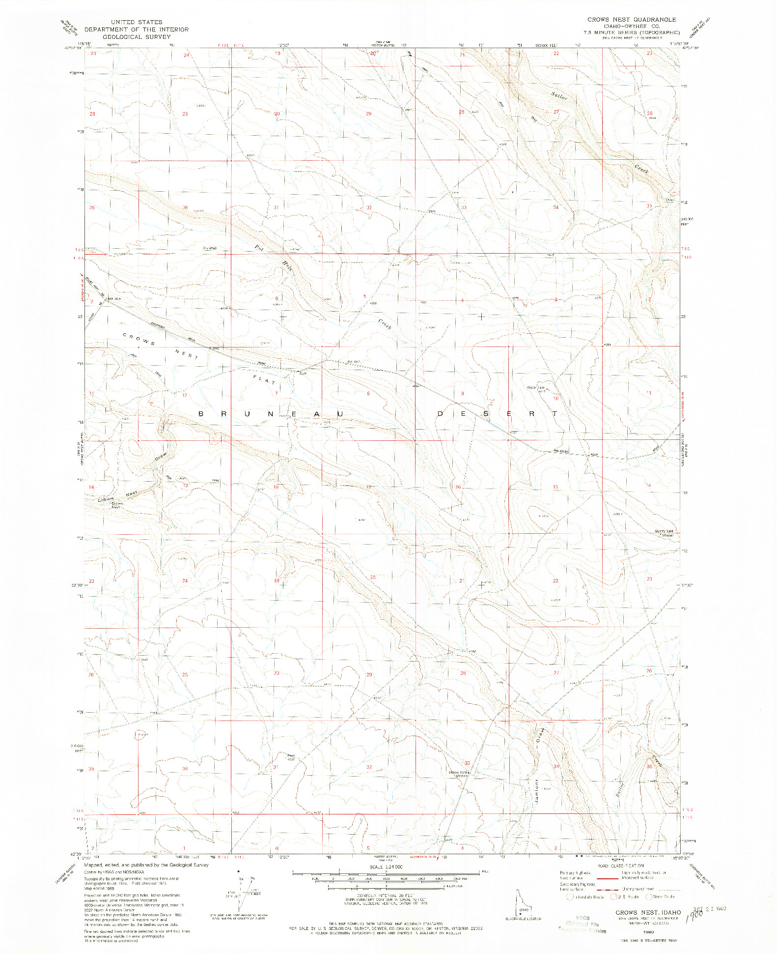 USGS 1:24000-SCALE QUADRANGLE FOR CROWS NEST, ID 1980