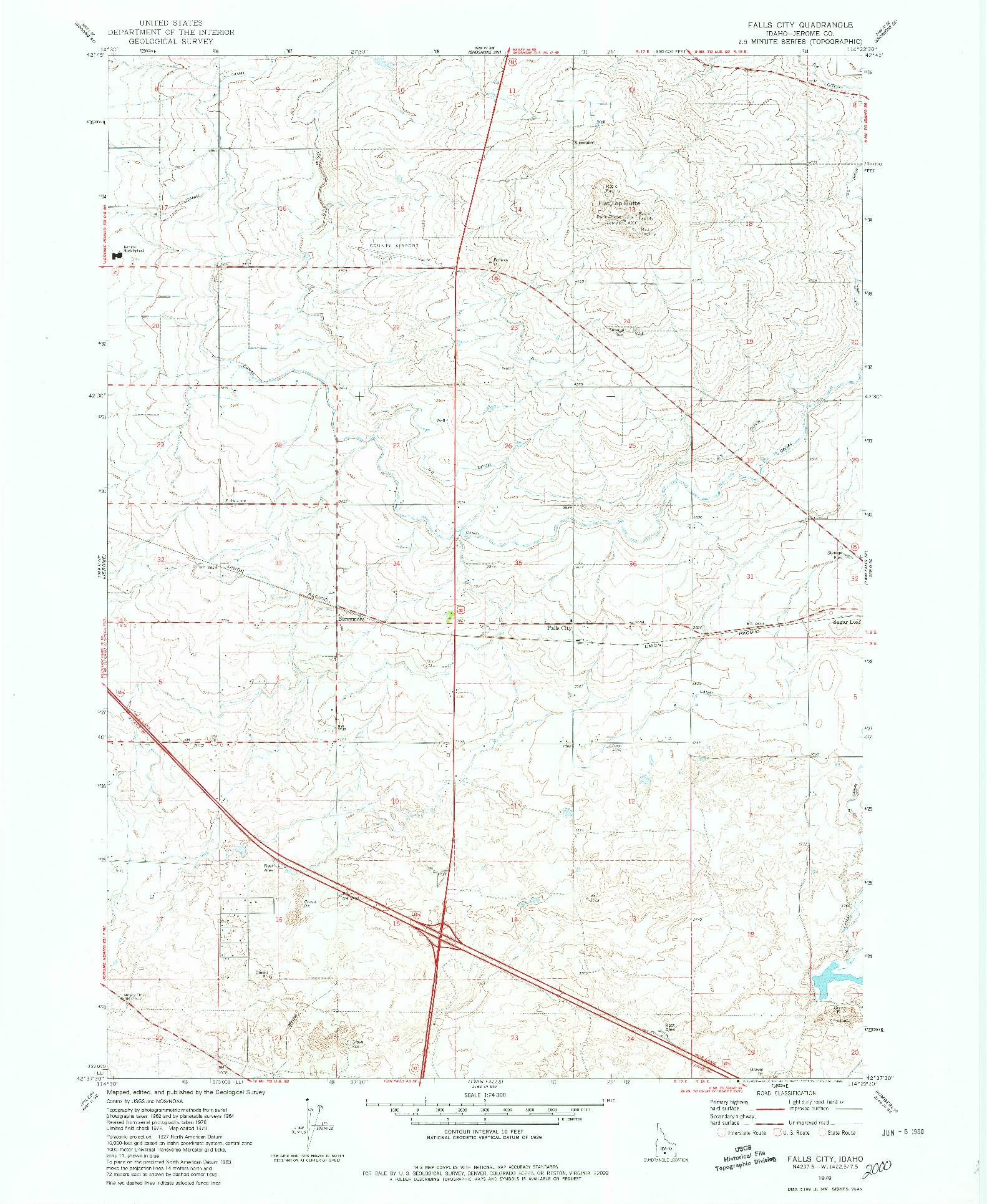 USGS 1:24000-SCALE QUADRANGLE FOR FALLS CITY, ID 1979