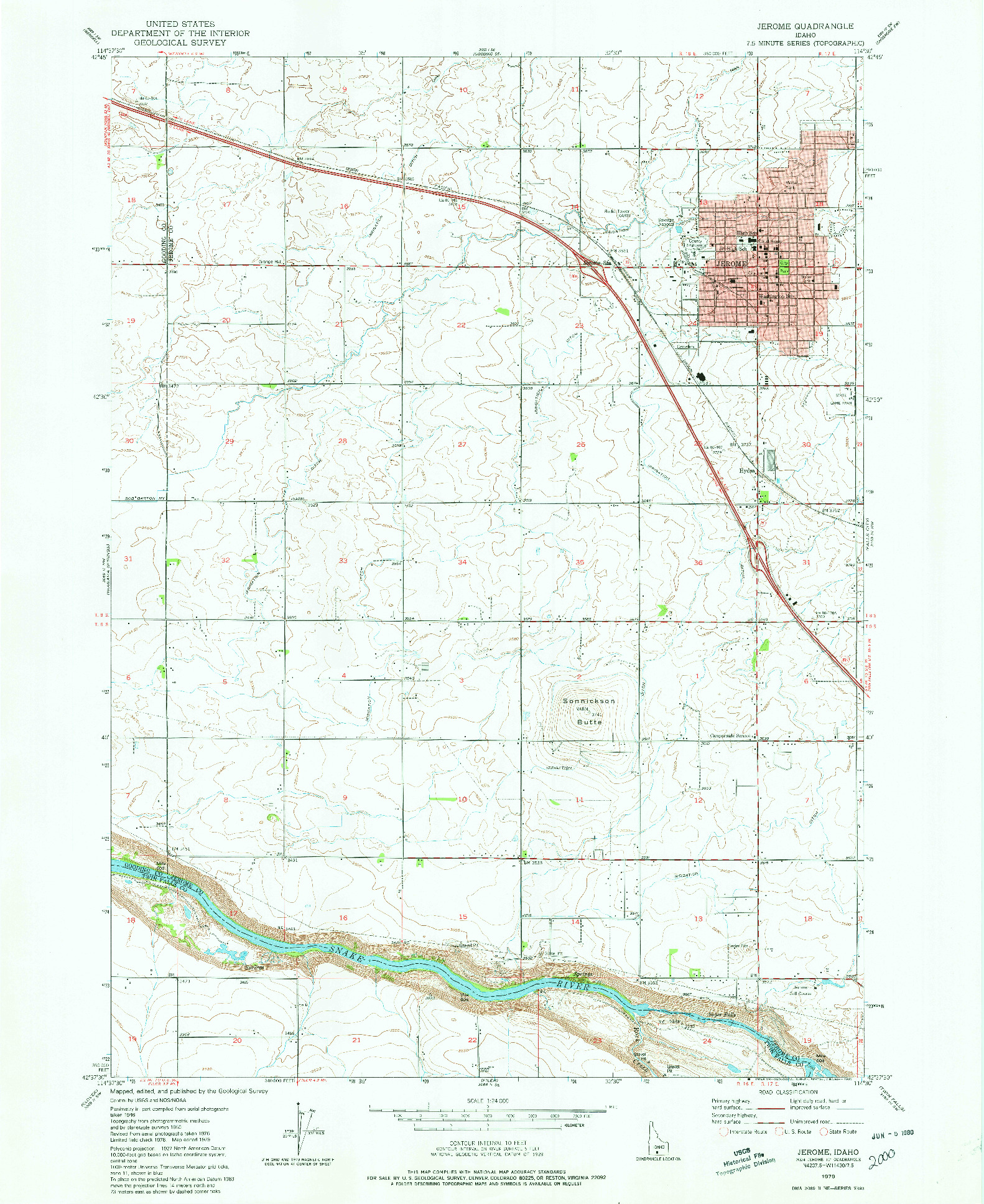 USGS 1:24000-SCALE QUADRANGLE FOR JEROME, ID 1979