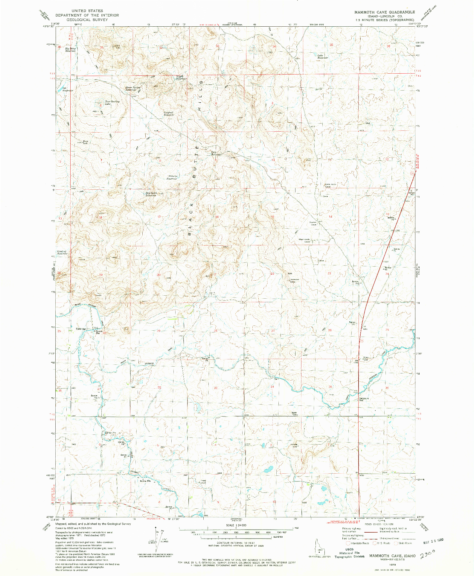USGS 1:24000-SCALE QUADRANGLE FOR MAMMOTH CAVE, ID 1979