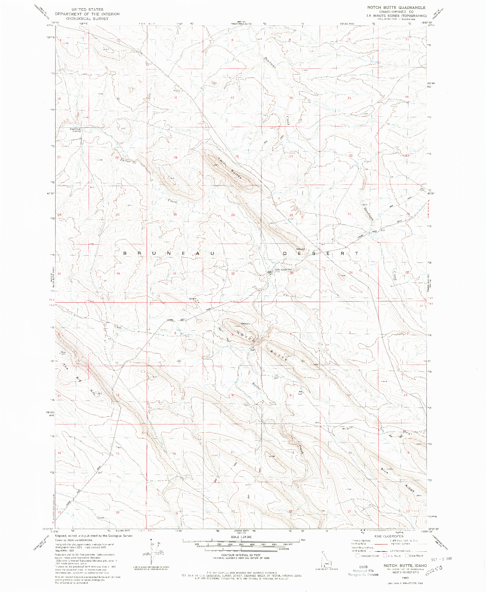 USGS 1:24000-SCALE QUADRANGLE FOR NOTCH BUTTE, ID 1980