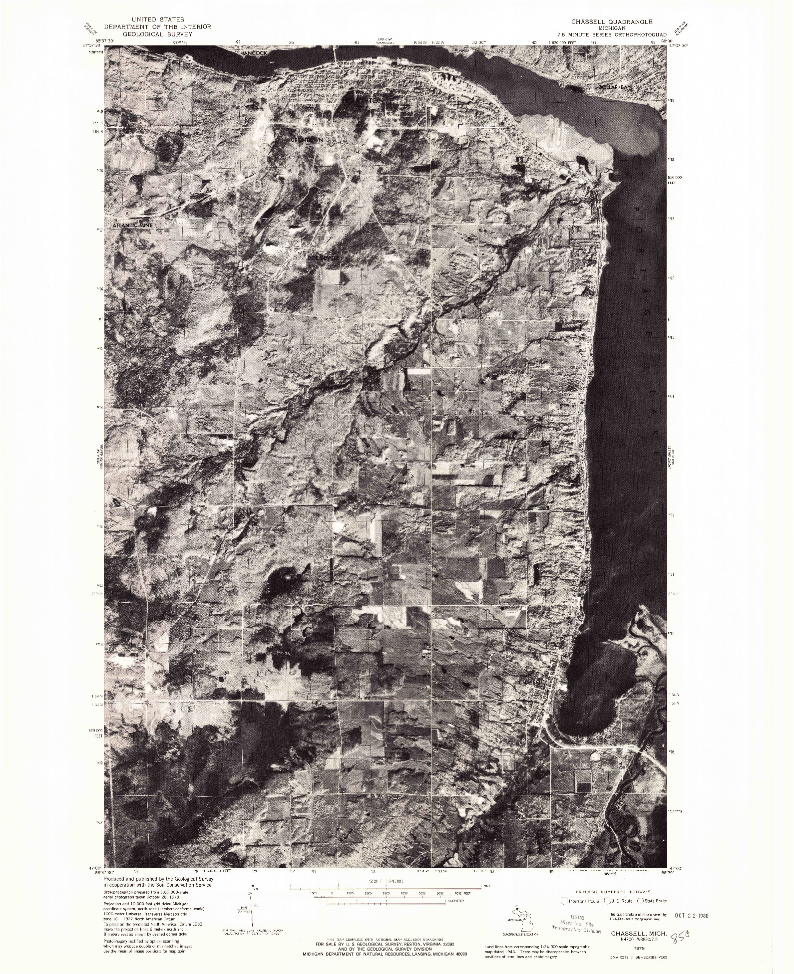 USGS 1:24000-SCALE QUADRANGLE FOR CHASSELL, MI 1978