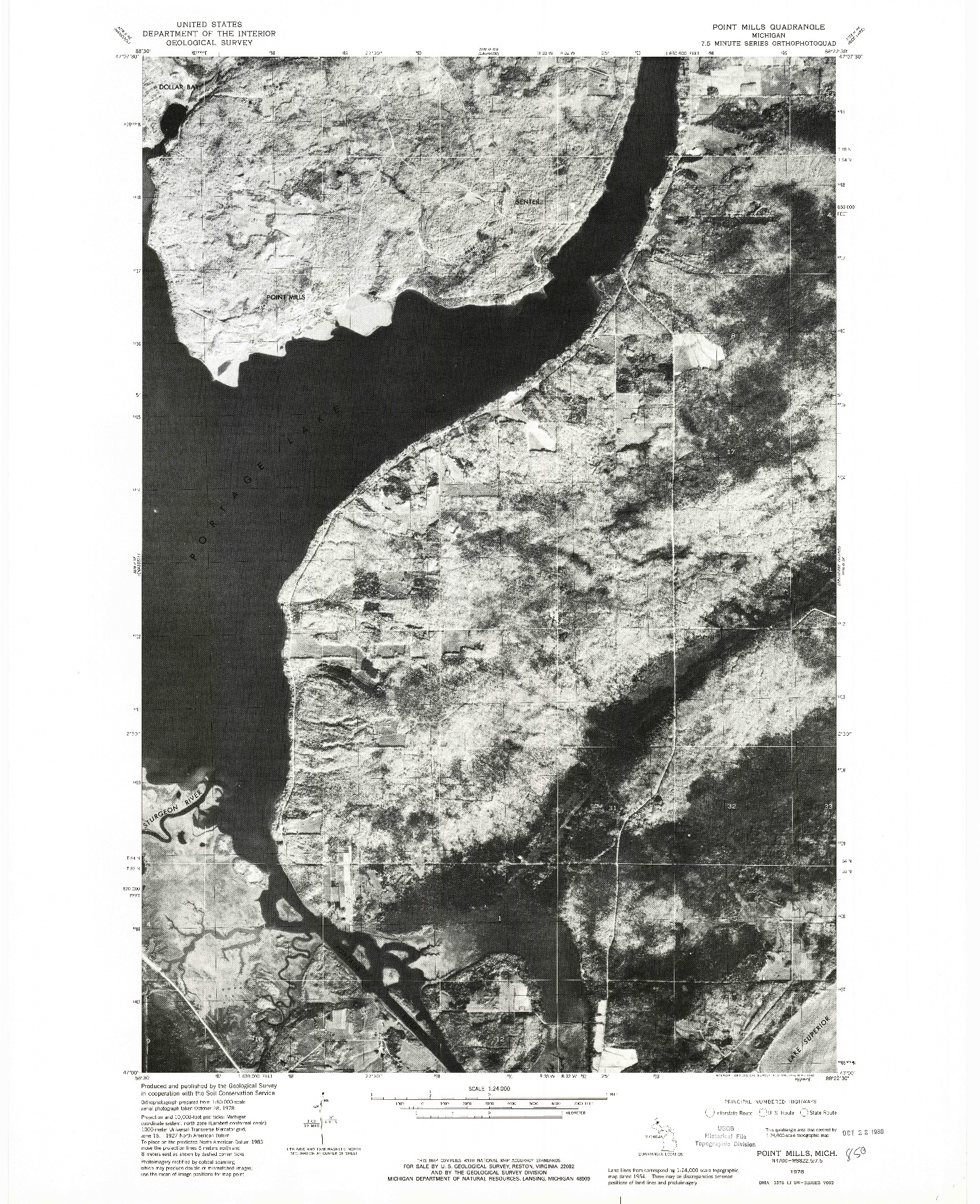 USGS 1:24000-SCALE QUADRANGLE FOR POINT MILLS, MI 1978