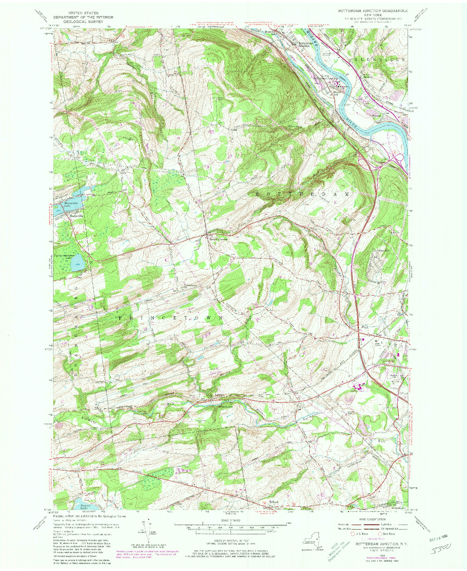 USGS 1:24000-SCALE QUADRANGLE FOR ROTTERDAM JUNCTION, NY 1954