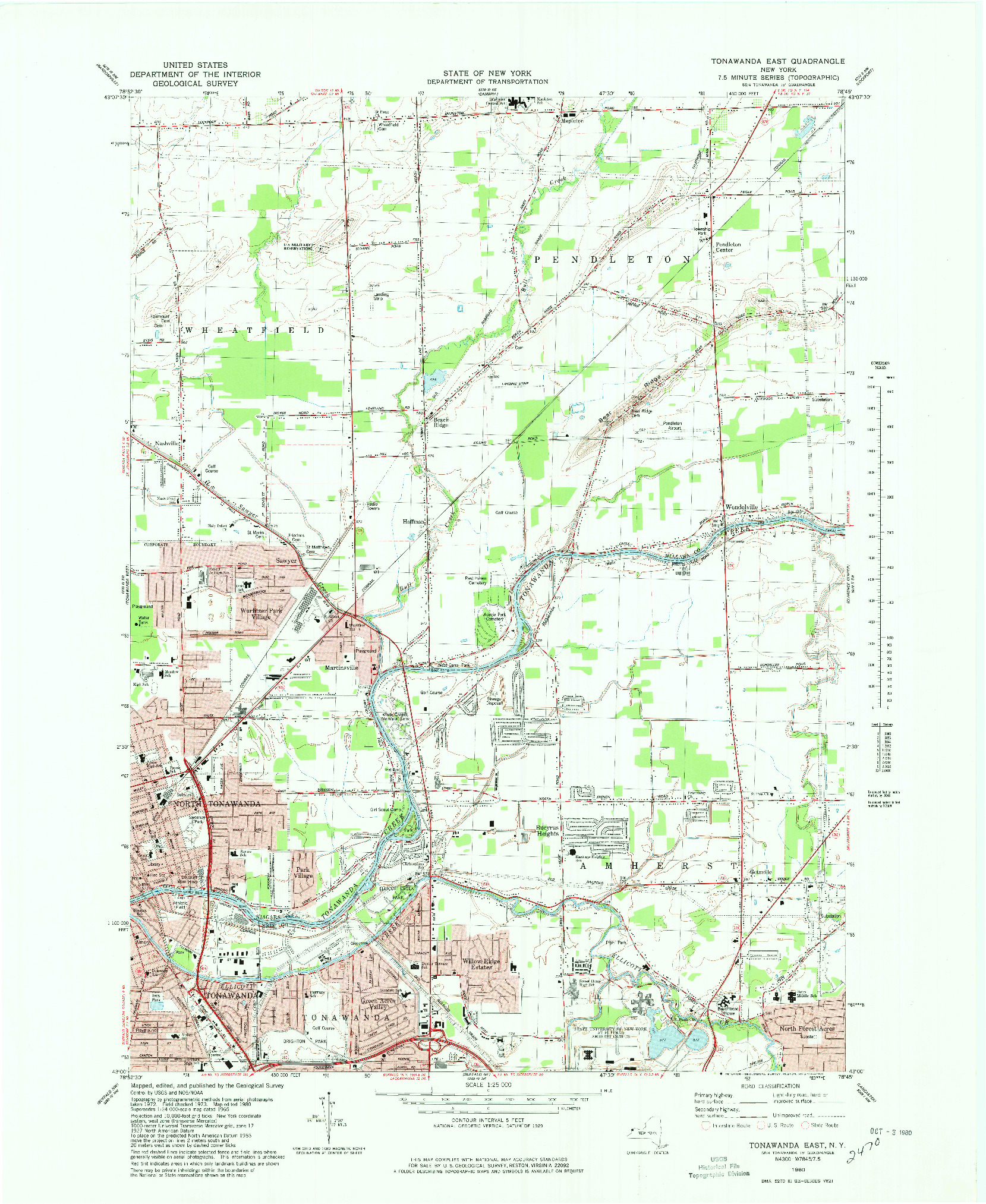 USGS 1:24000-SCALE QUADRANGLE FOR TONAWANDA EAST, NY 1980