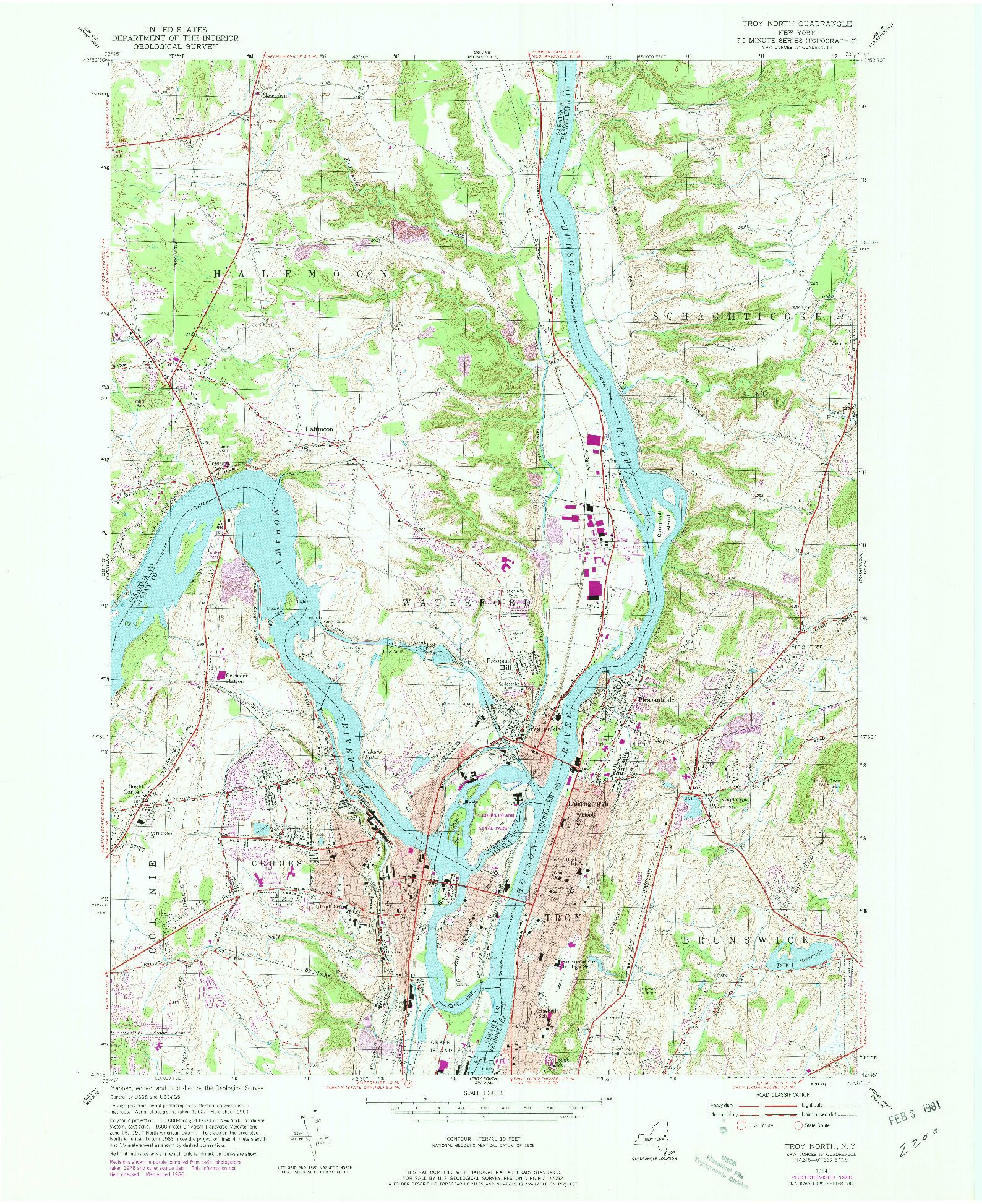 USGS 1:24000-SCALE QUADRANGLE FOR TROY NORTH, NY 1954