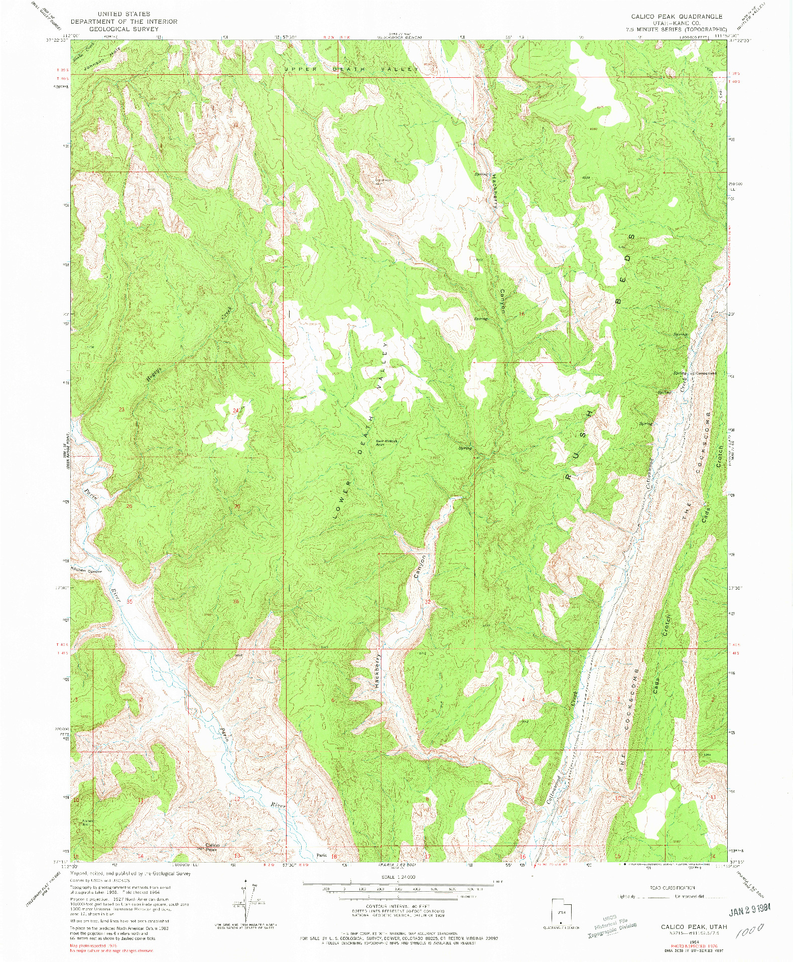 USGS 1:24000-SCALE QUADRANGLE FOR CALICO PEAK, UT 1964