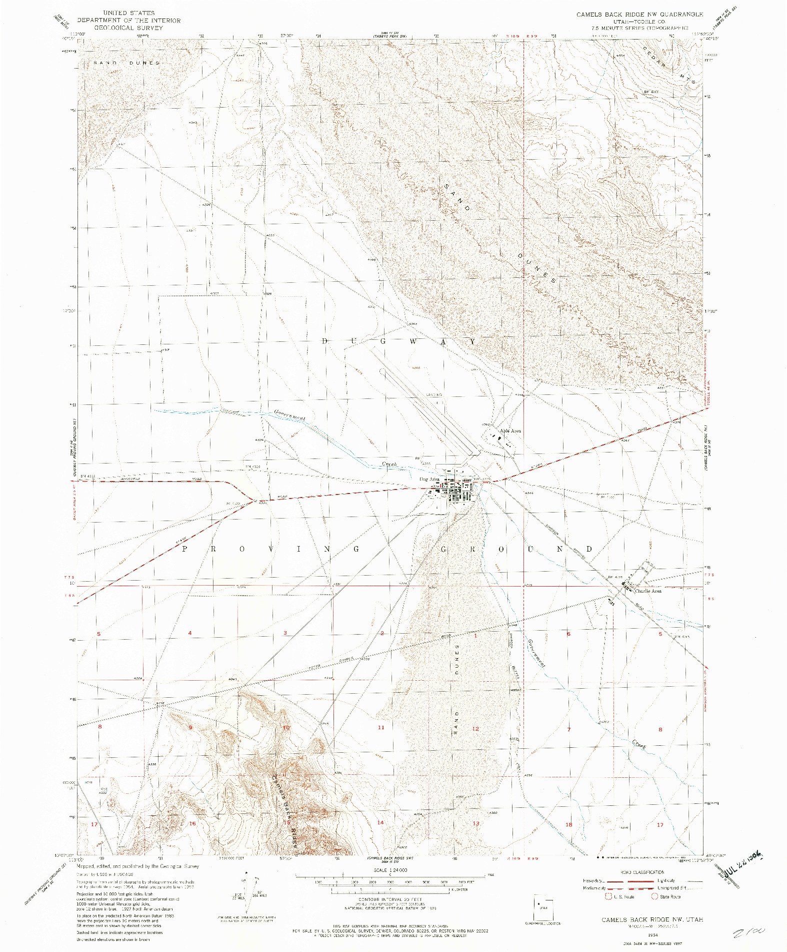 USGS 1:24000-SCALE QUADRANGLE FOR CAMELS BACK RIDGE NW, UT 1954
